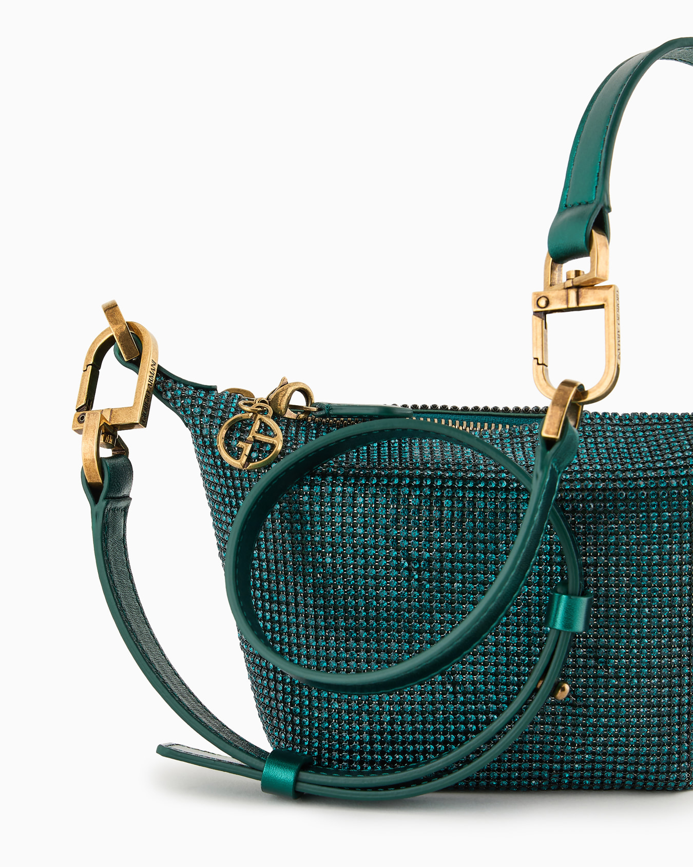 Mini borsa a mano la Prima Soft in maglia metallica e strass Slide 4