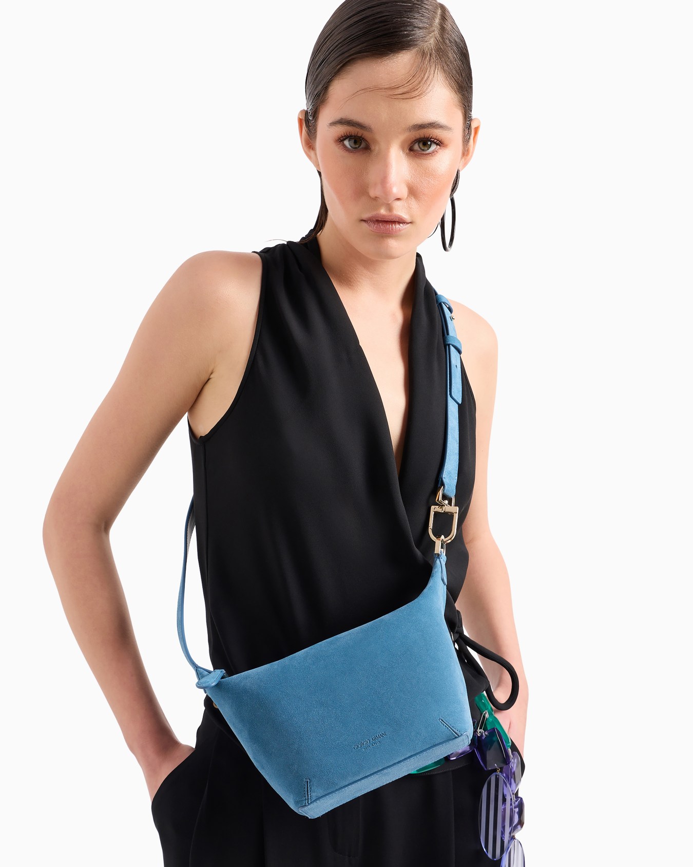 Small la Prima Soft hobo bag in suede Slide 6