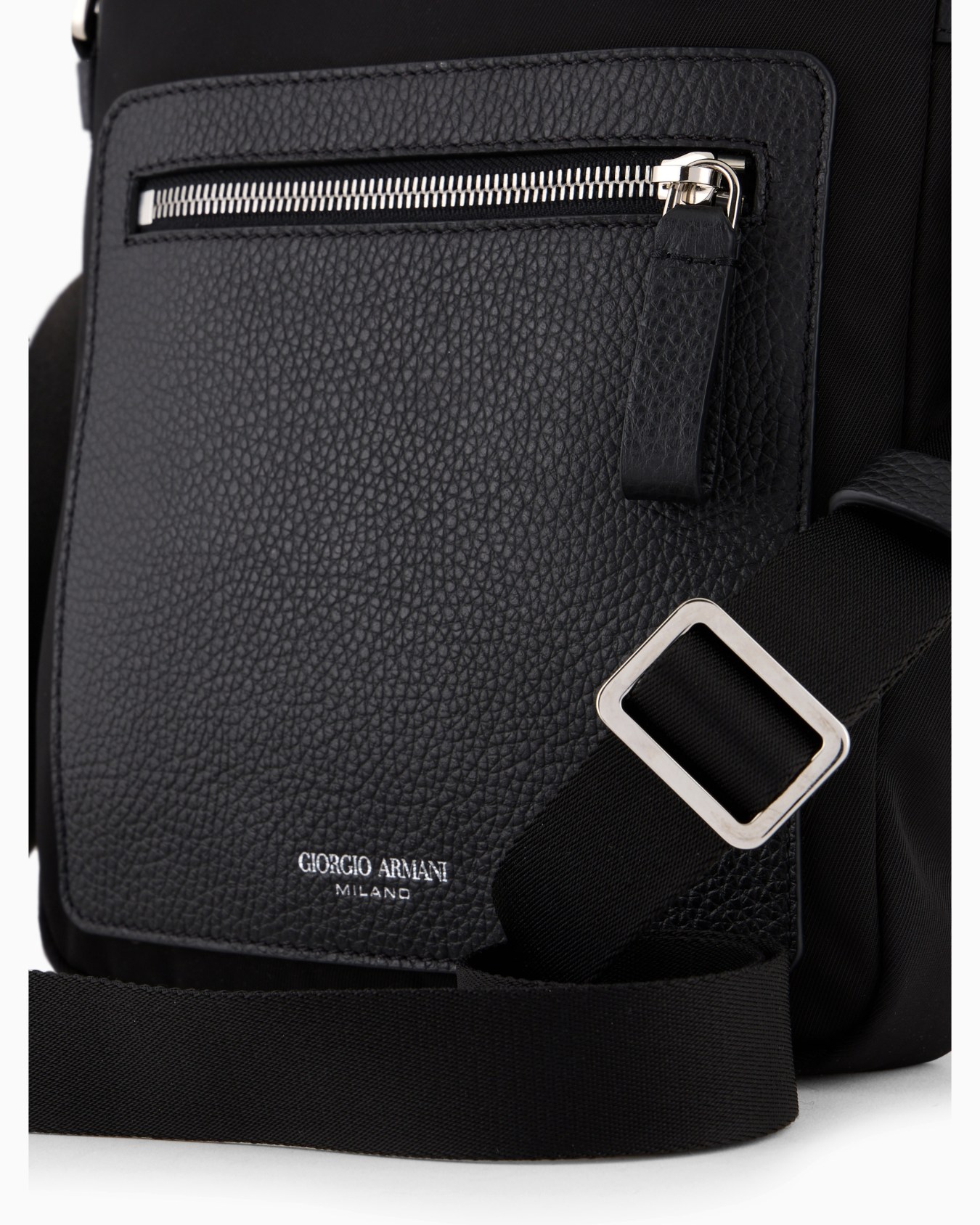 ASV nylon and pebbled leather crossbody bag Slide 4