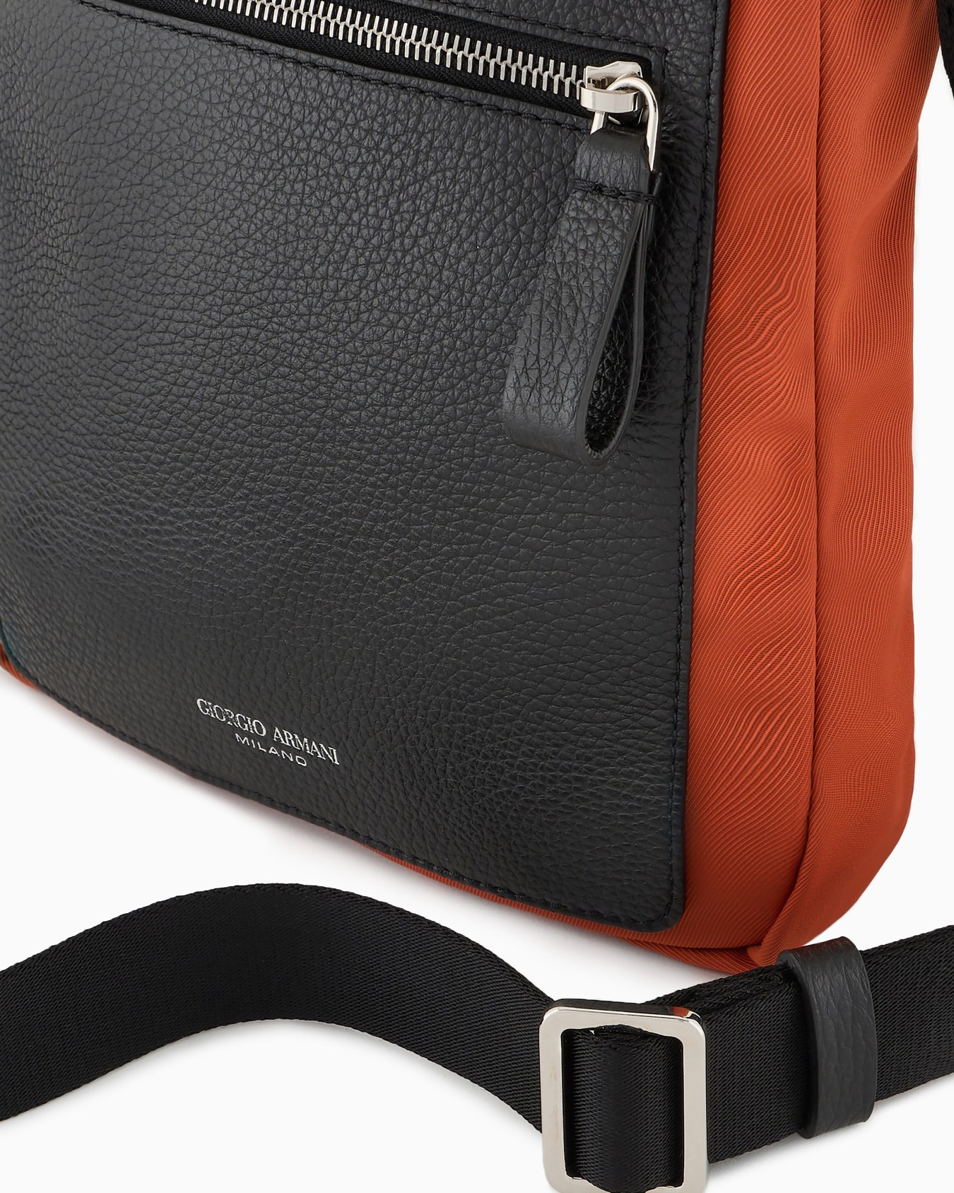 ASV nylon and pebbled leather crossbody bag Slide 4