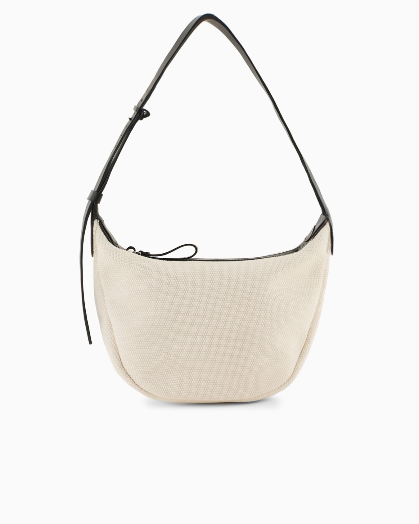 Petite bandoulière en toile et cuir Diapositive 2