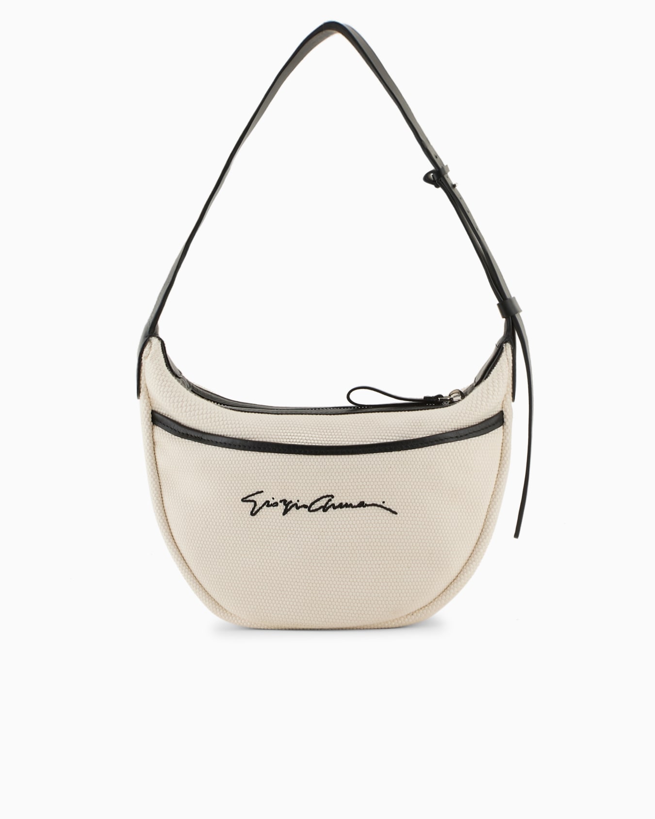 Petite bandoulière en toile et cuir Diapositive 0