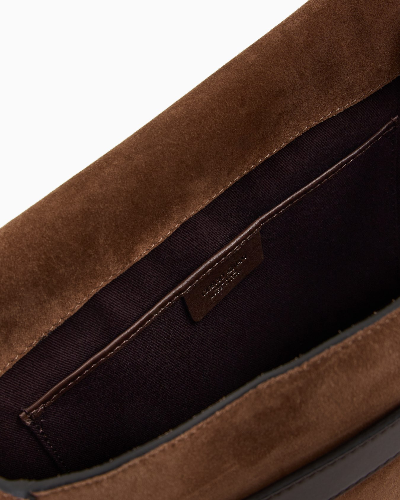 Suede and leather messenger bag Slide 3
