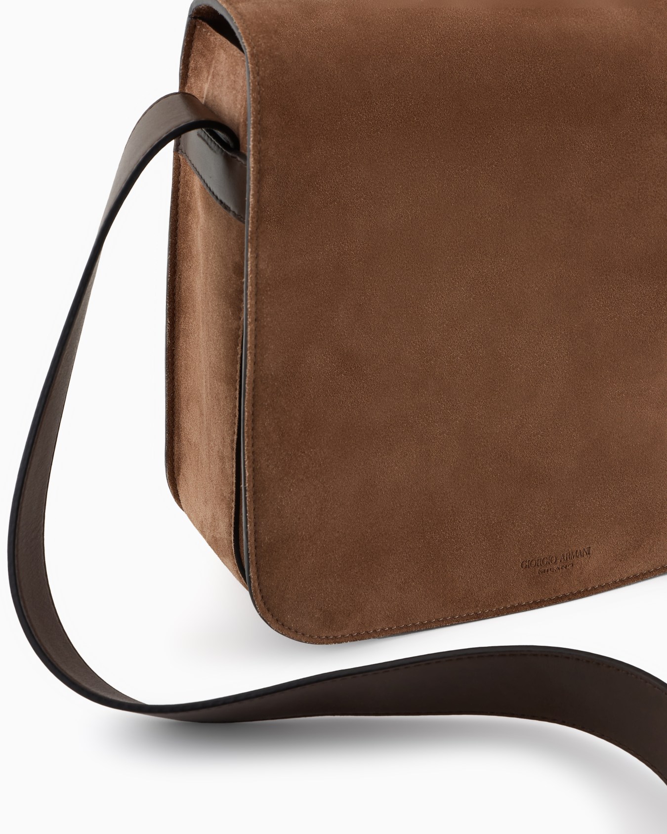 Suede and leather messenger bag Slide 4