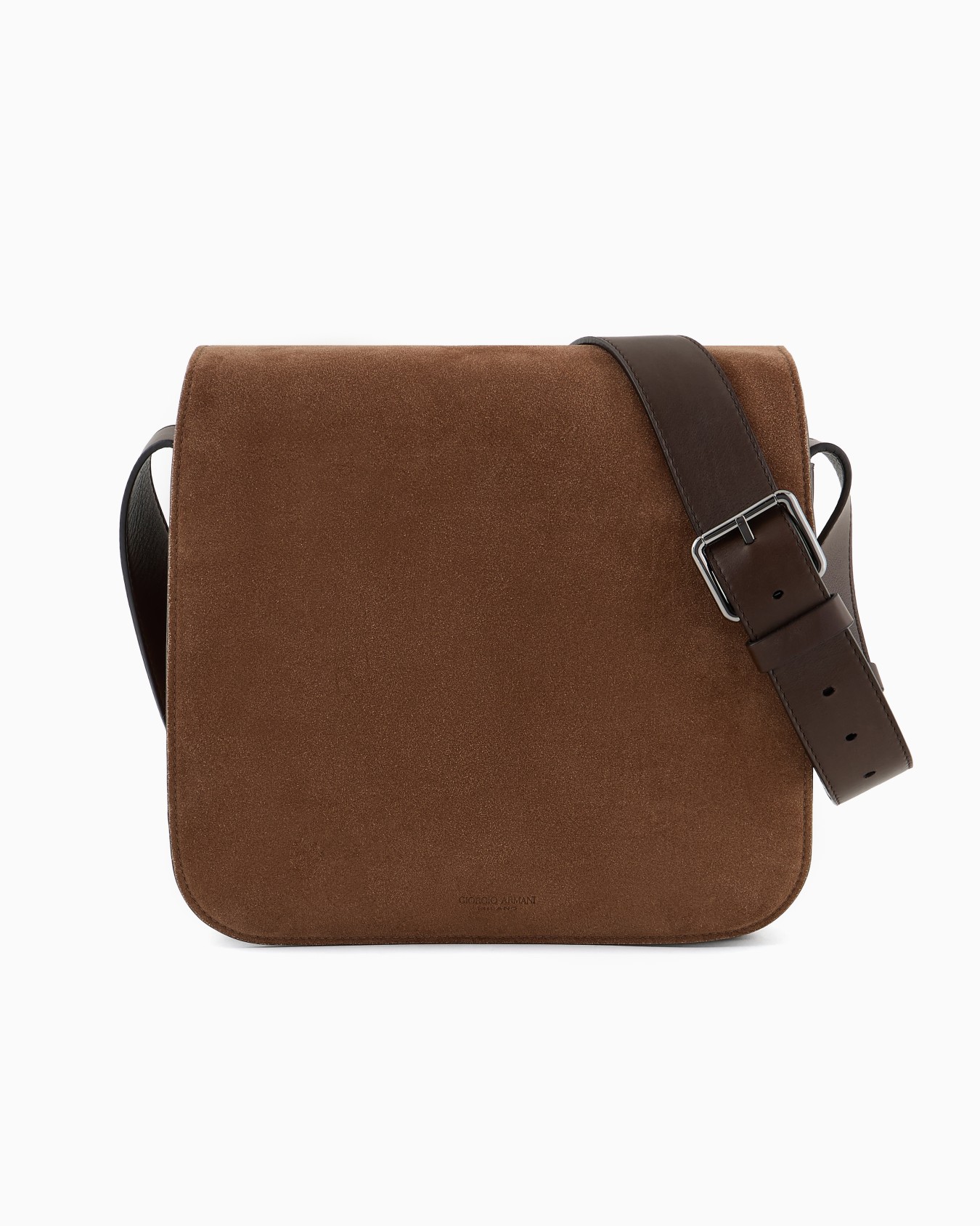 Suede and leather messenger bag Slide 0