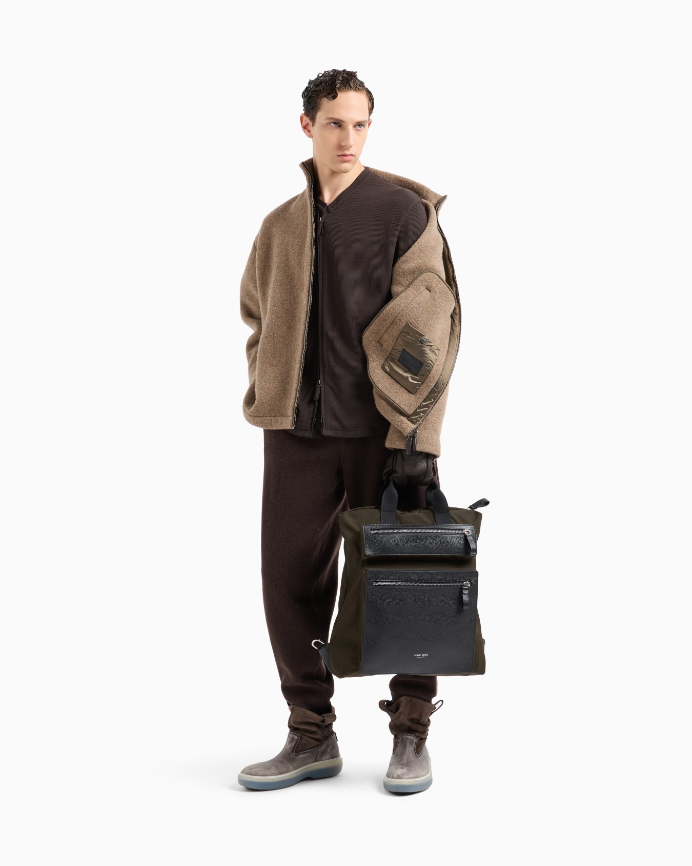Sac cabas convertible en nylon et cuir grainé ASV Diapositive 5