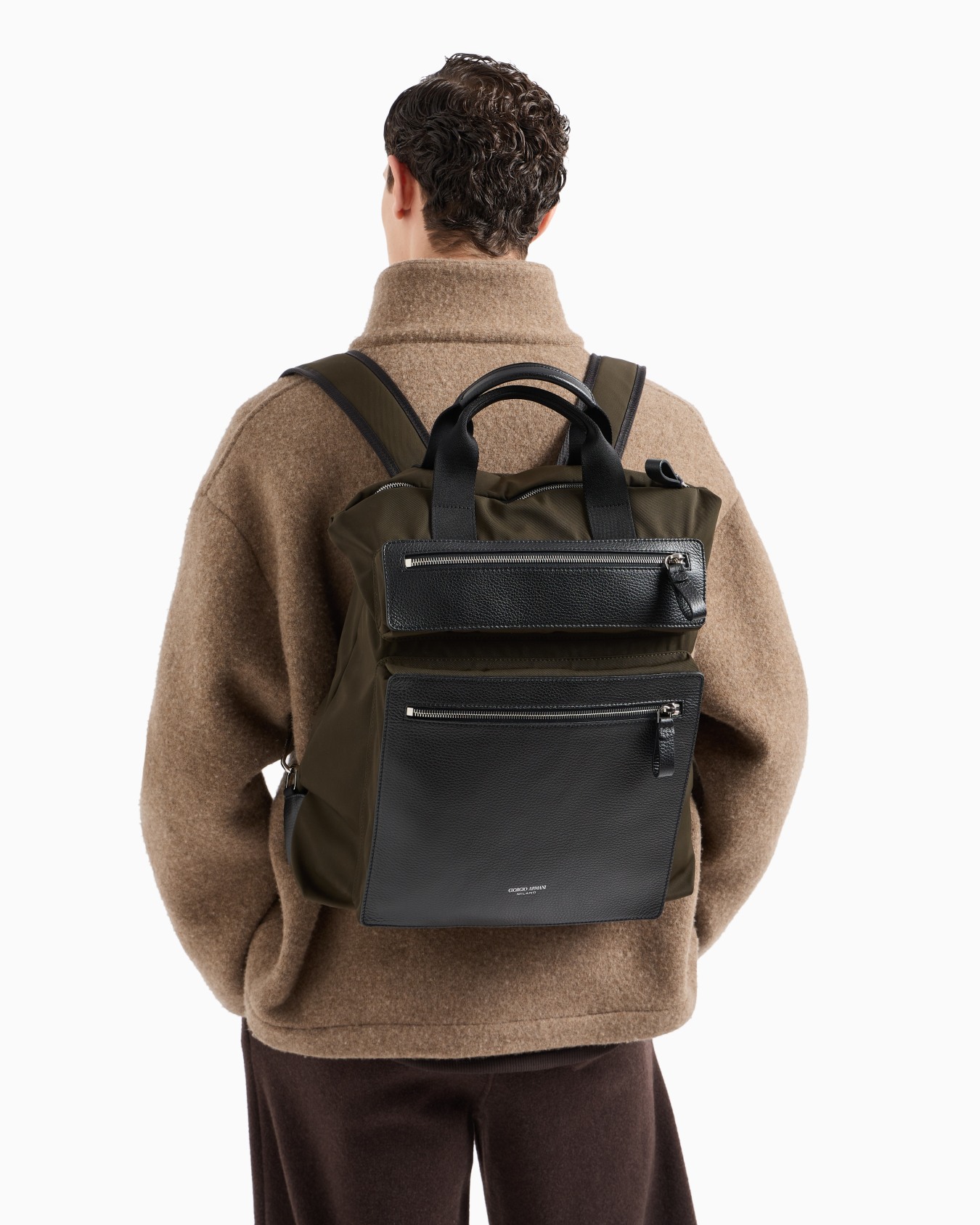 Sac cabas convertible en nylon et cuir grainé ASV Diapositive 6