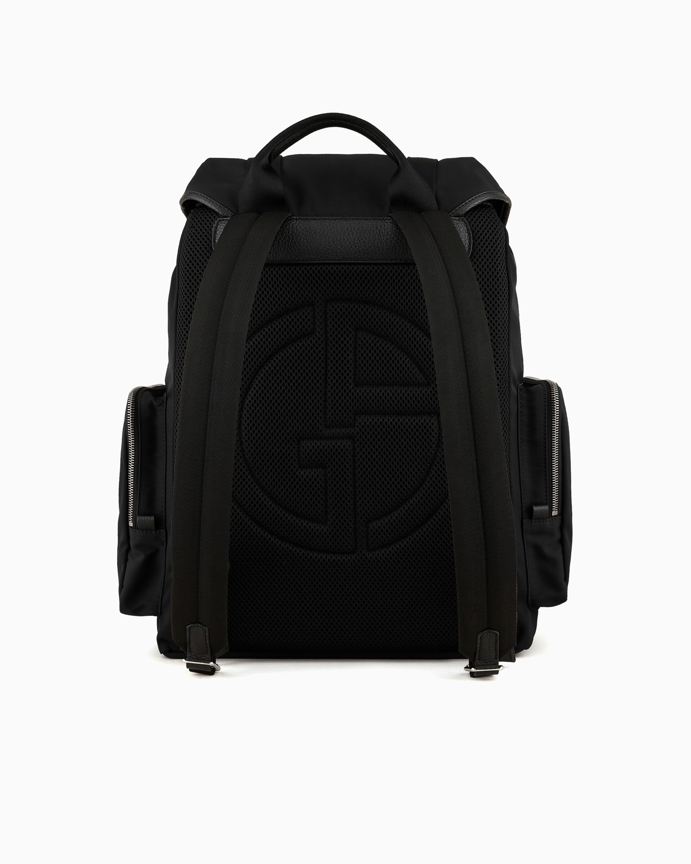 Rucksack aus recyceltem Nylon und genarbtem Leder Folie 2
