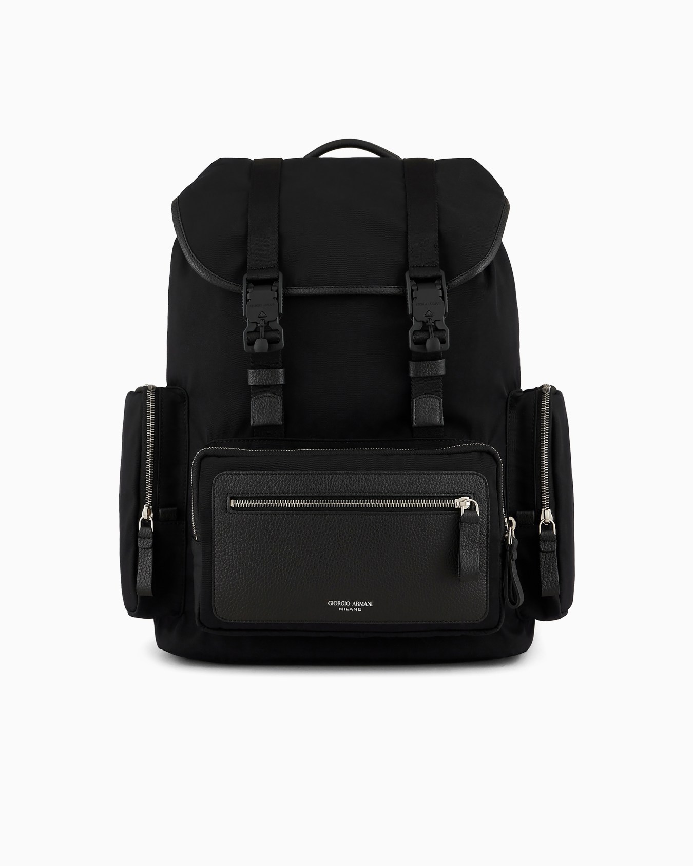 Rucksack aus recyceltem Nylon und genarbtem Leder Folie 0