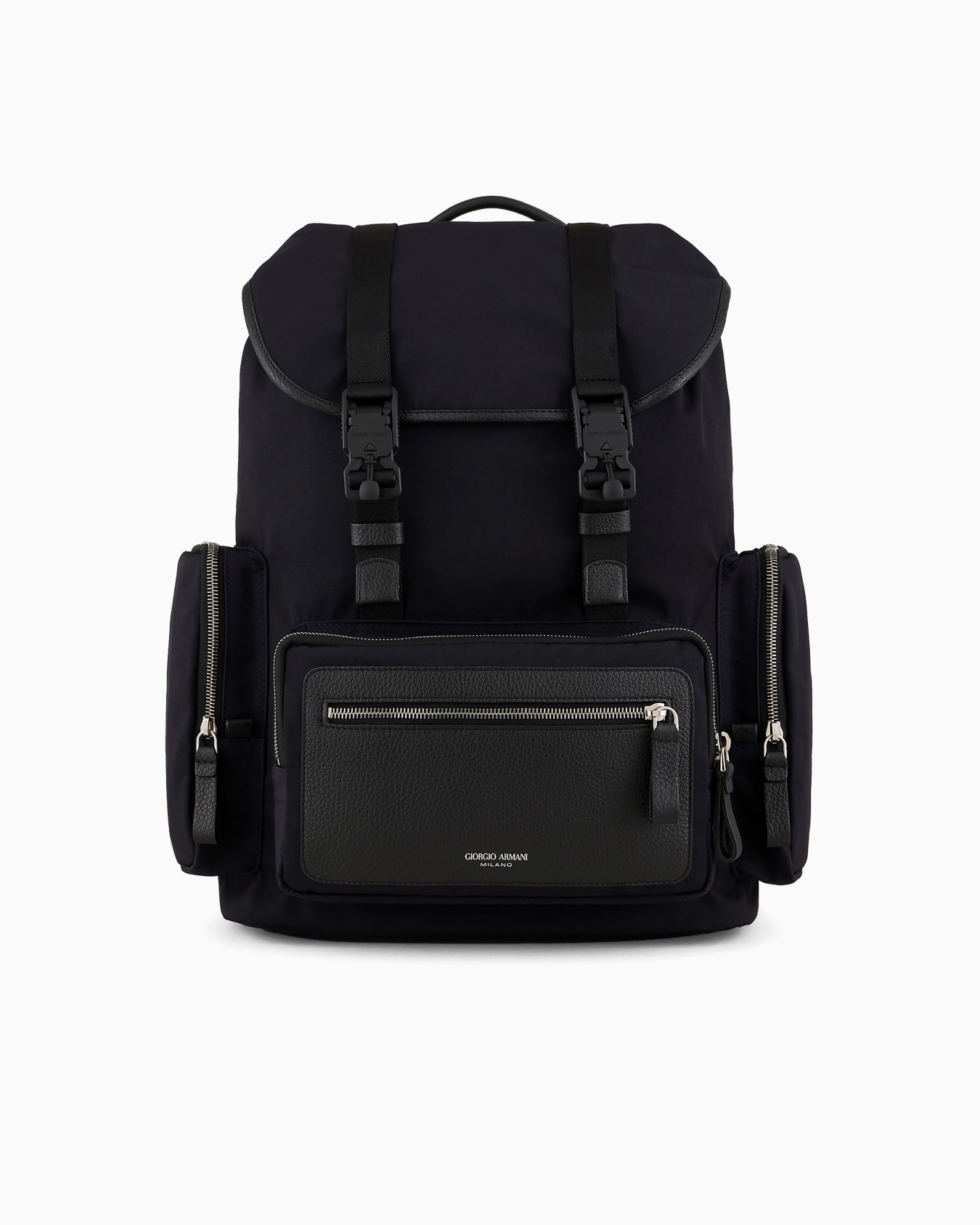 Rucksack aus recyceltem Nylon und genarbtem Leder Folie 0