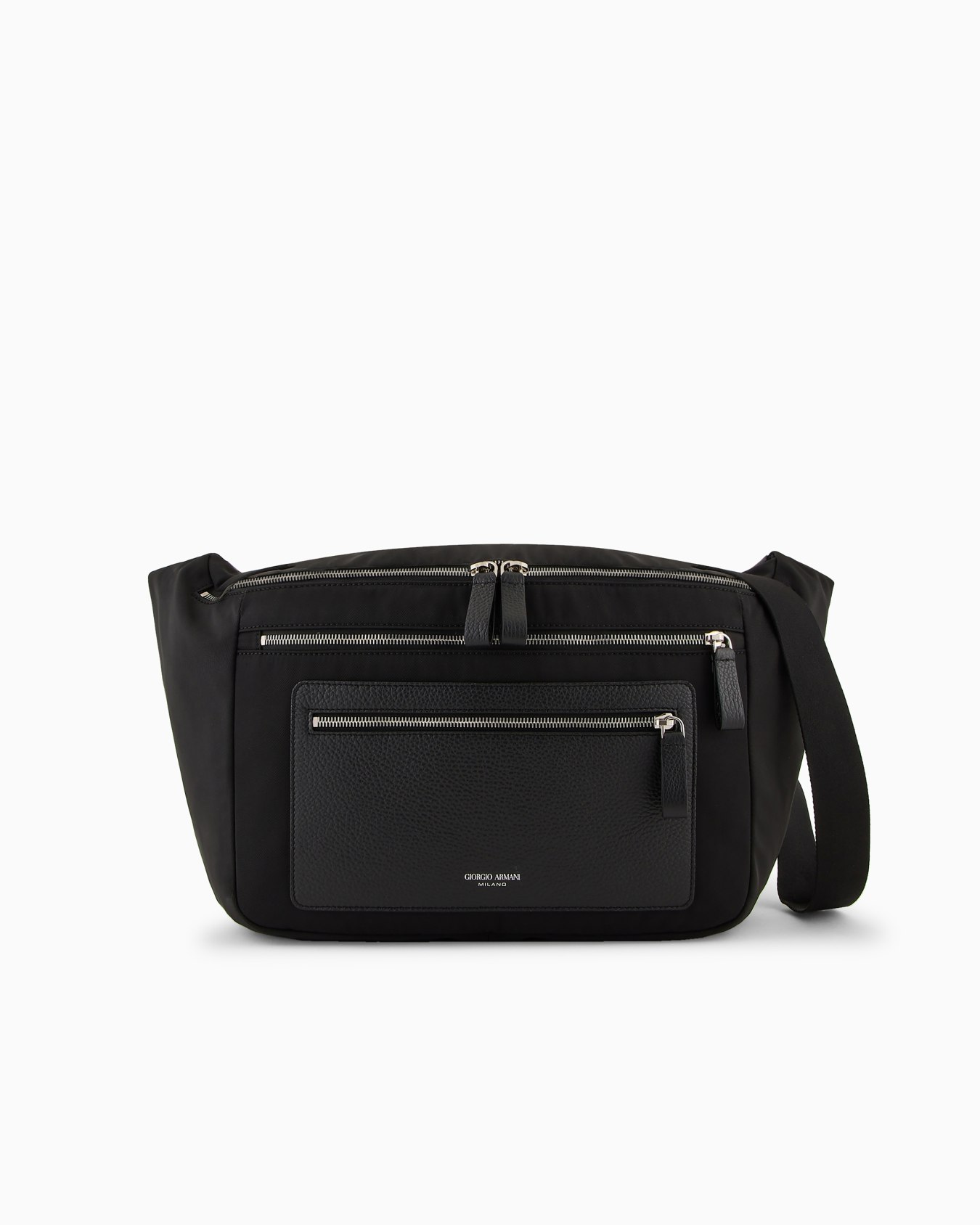 ASV nylon and pebbled leather large crossbody bag Slide 0