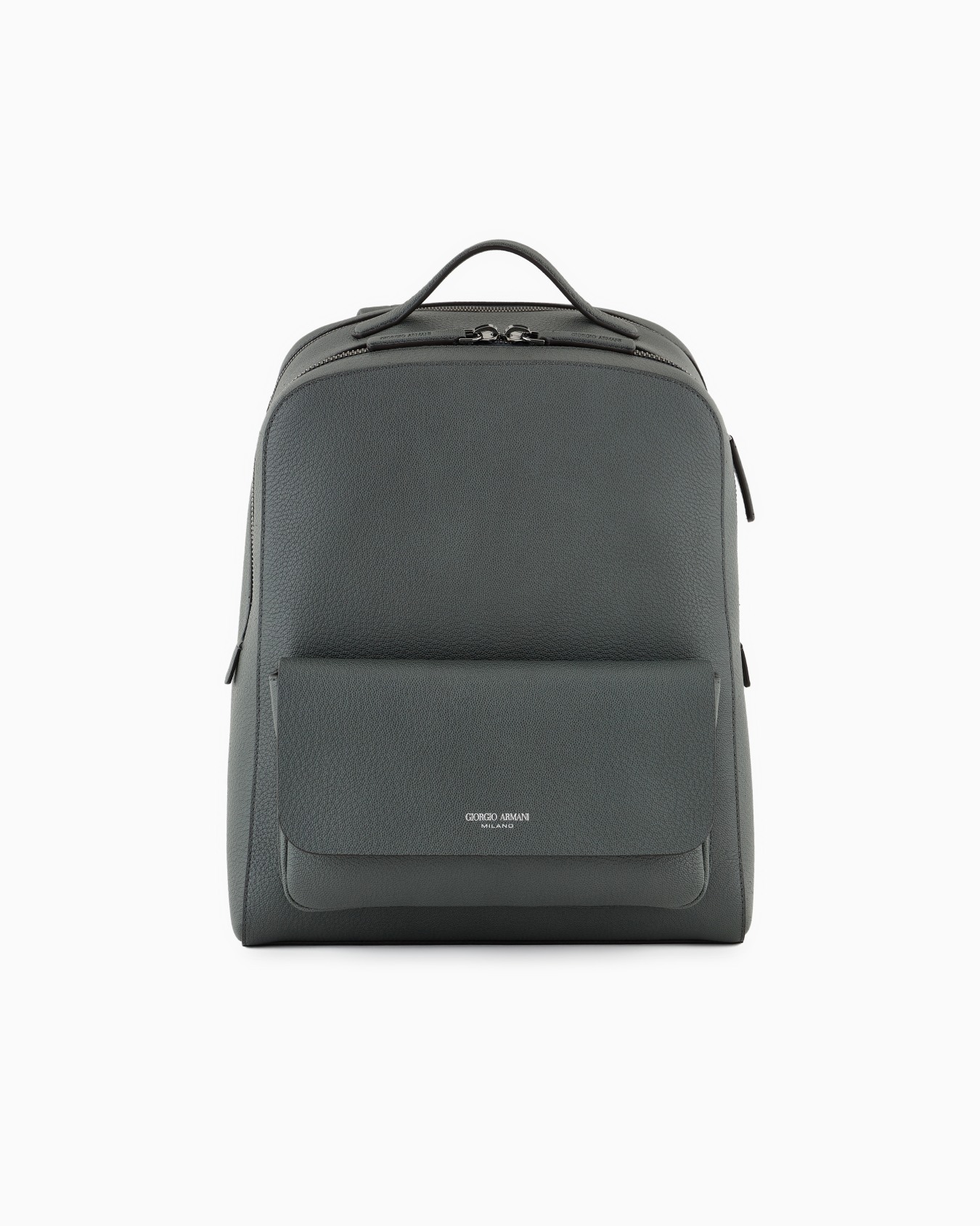 Round leather backpack Slide 0