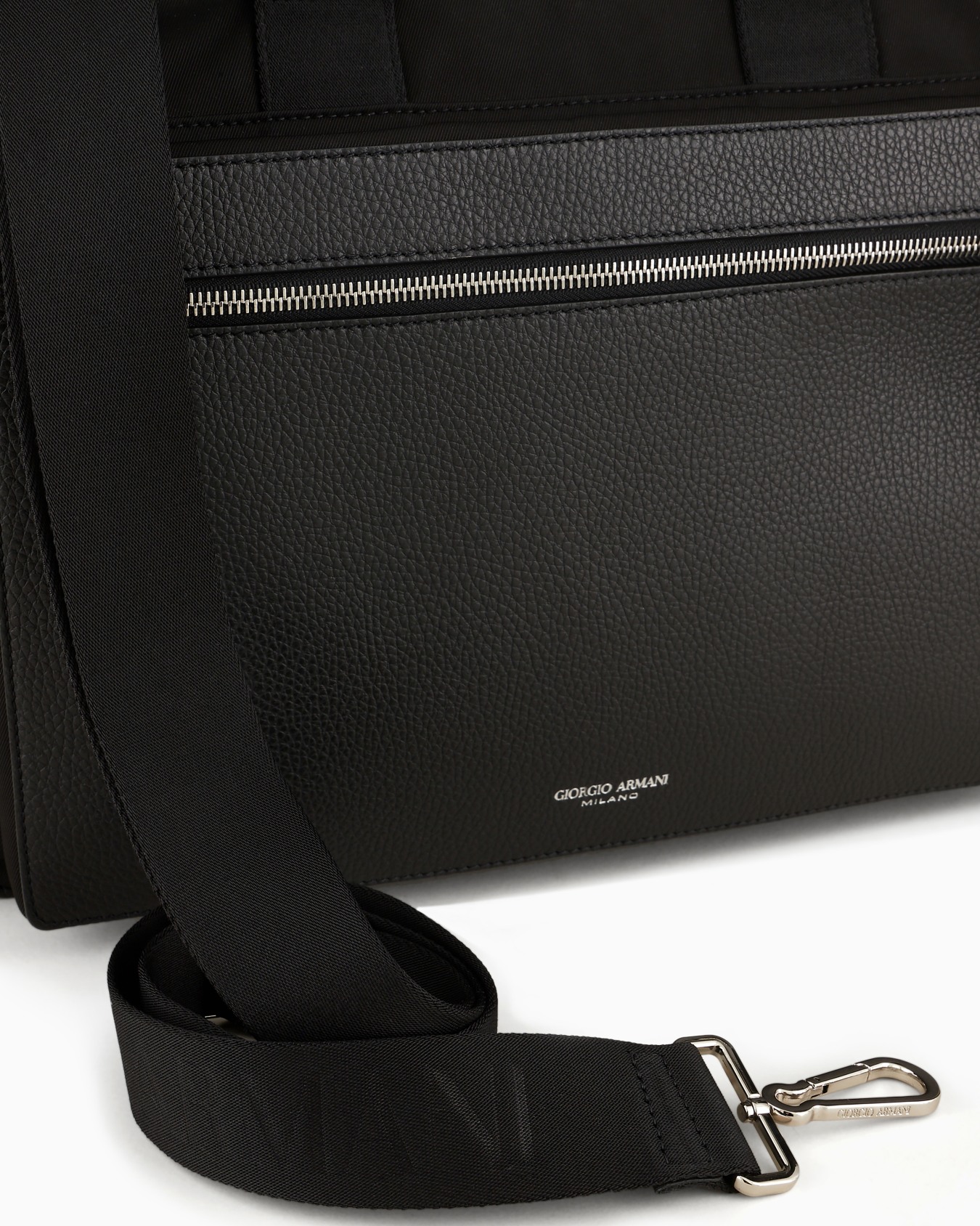 Aktentasche aus Nylon und vollnarbigem Leder ASV Folie 4