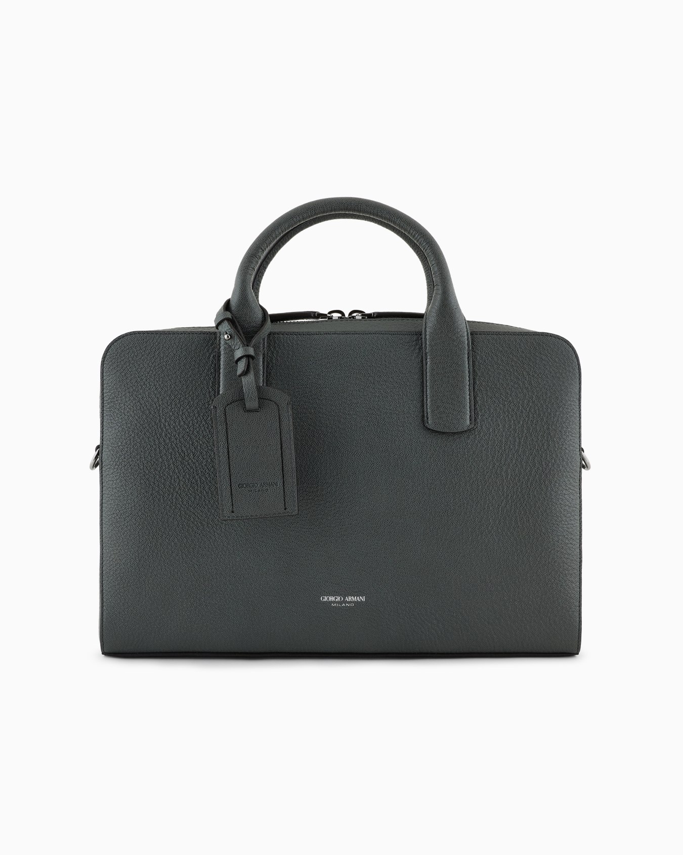 Pebbled leather briefcase Slide 0
