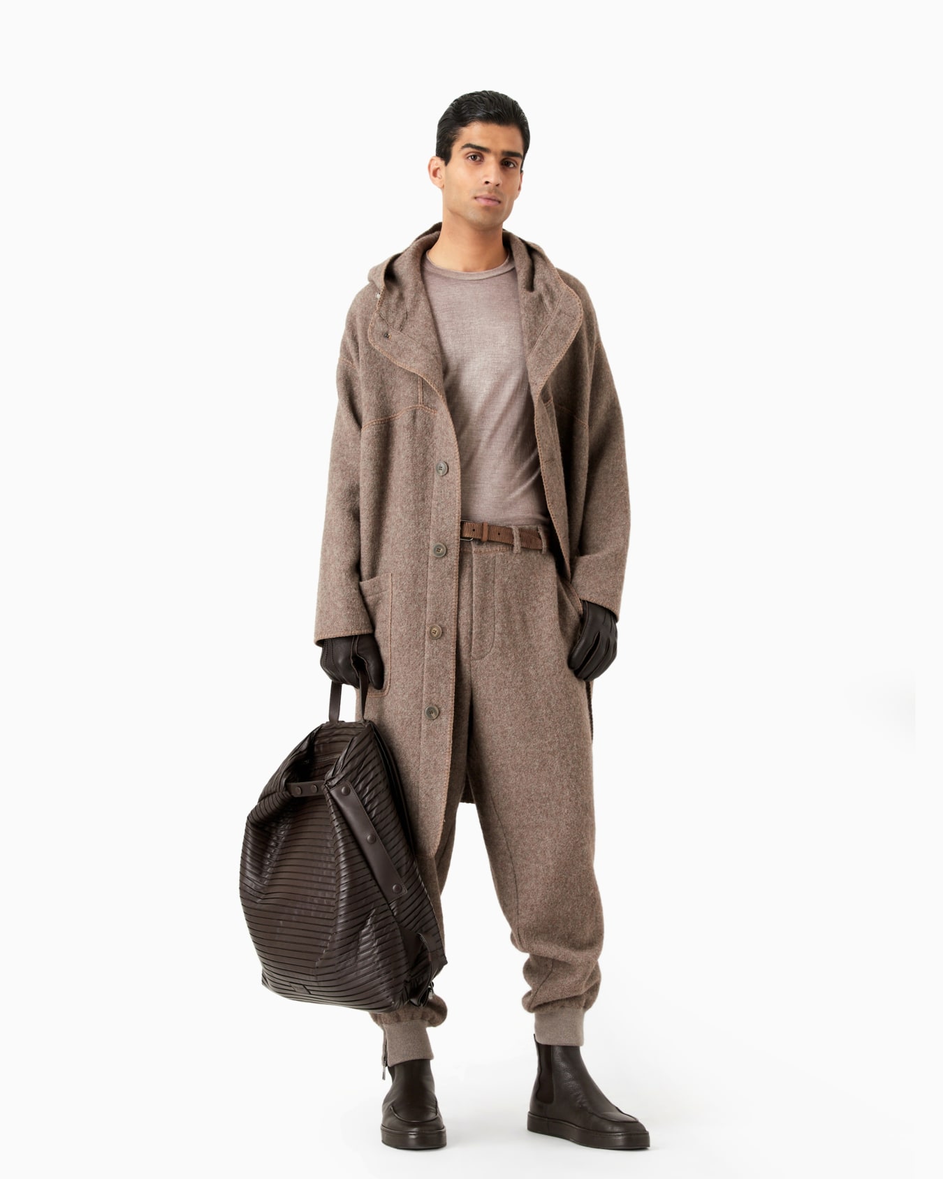 Bolso mochila de napa plisada Diapositiva 5