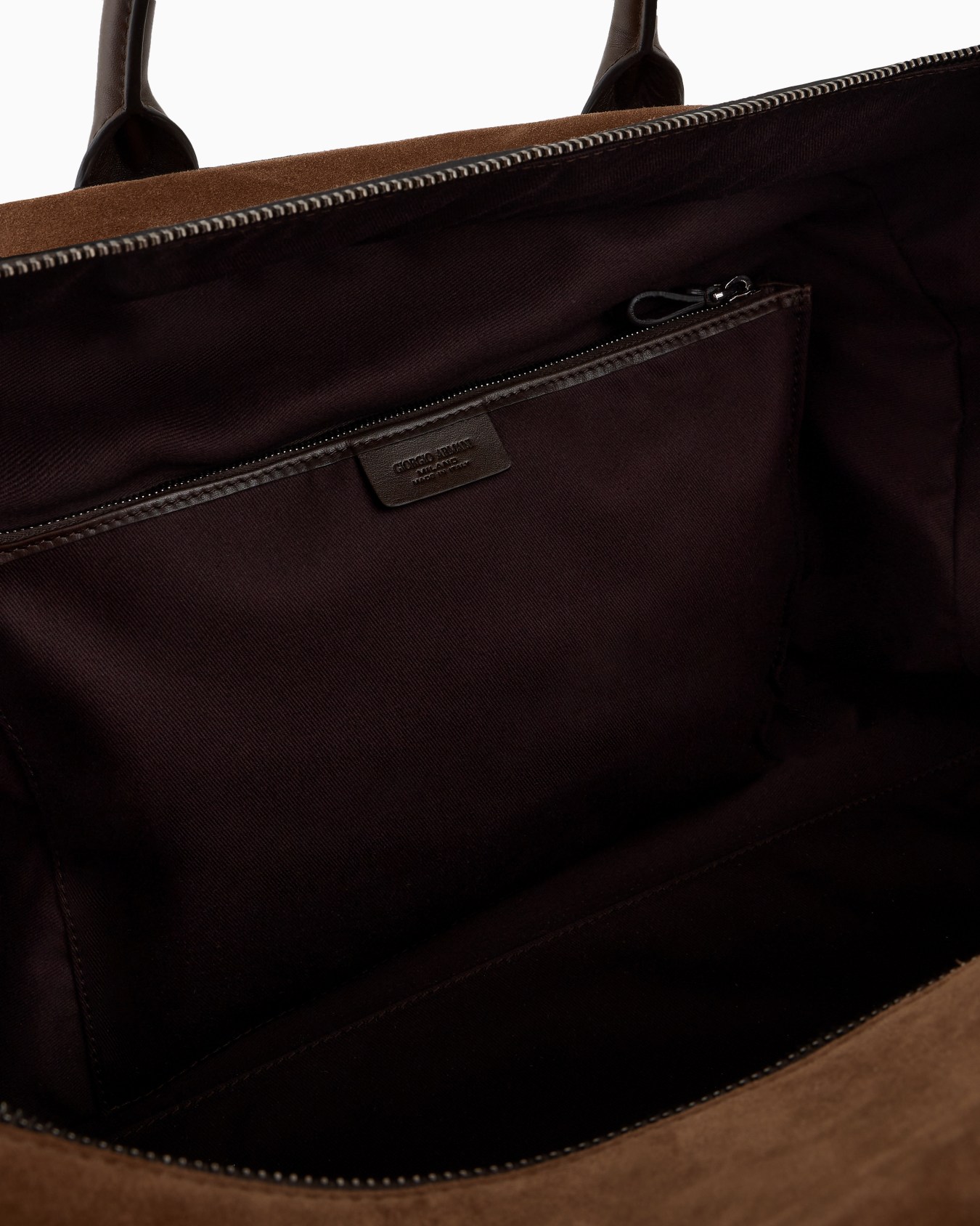 Suede and leather duffel bag Slide 3