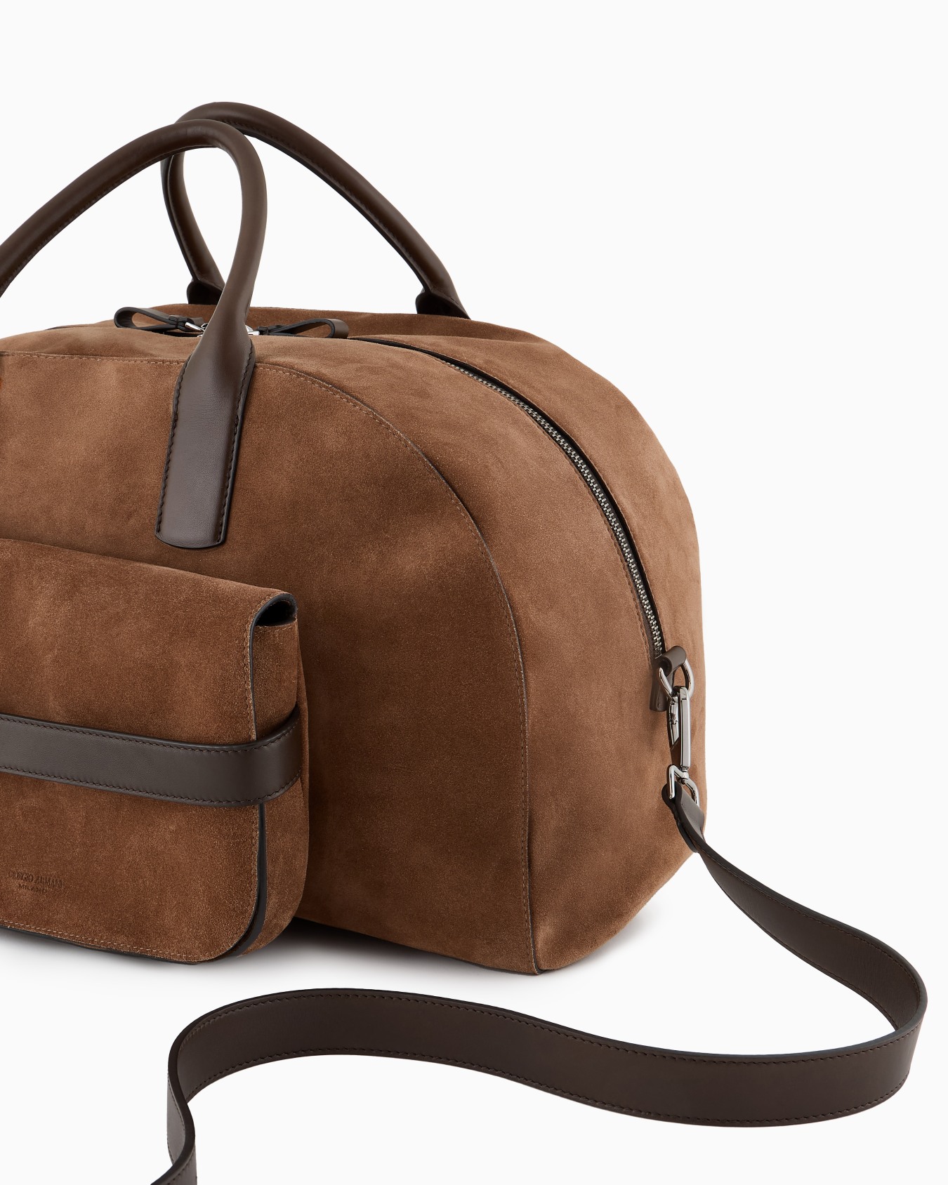 Suede and leather duffel bag Slide 4