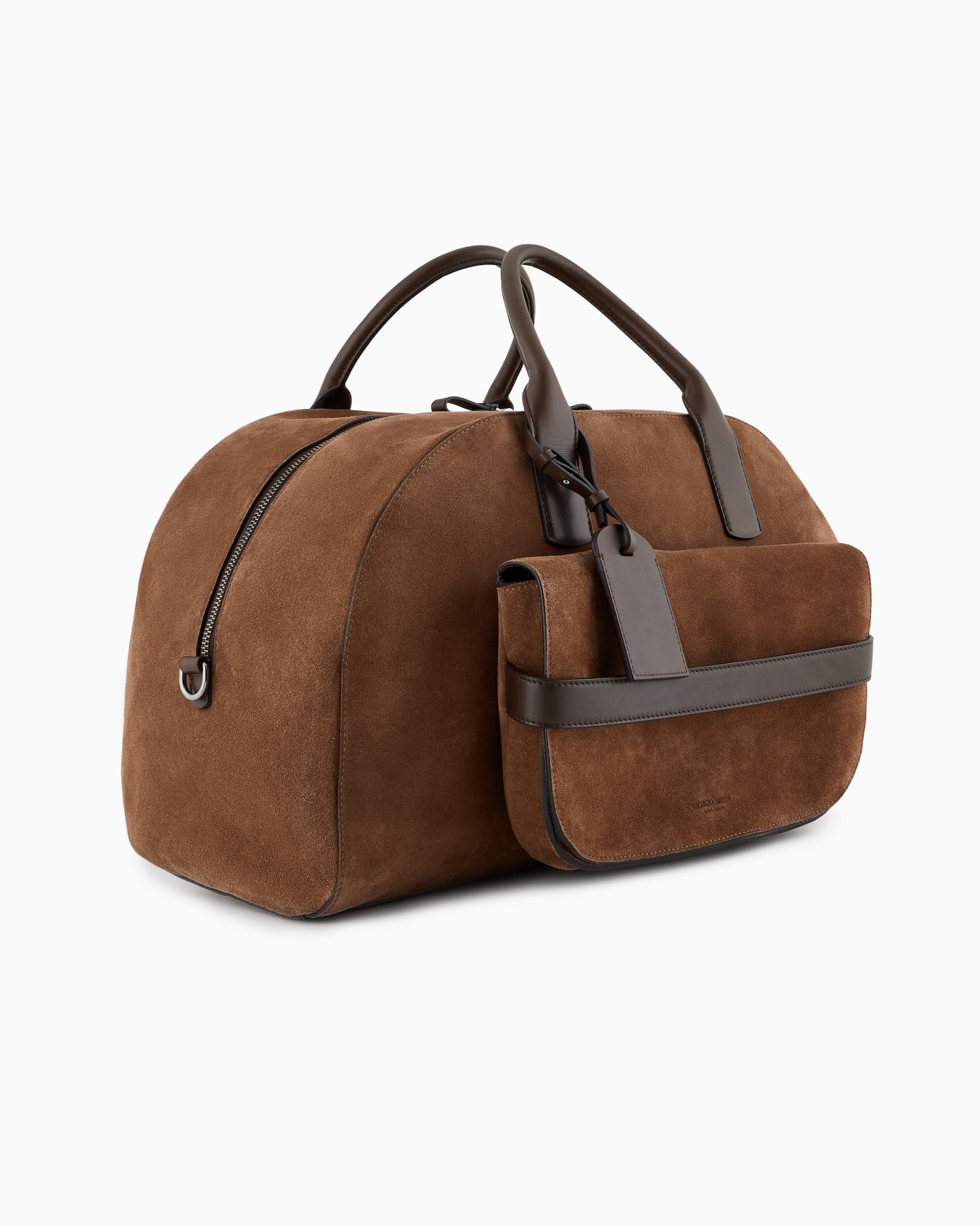 Suede and leather duffel bag Slide 1