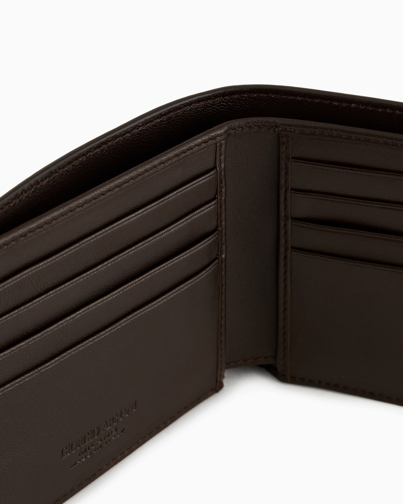 Nappa-leather bifold wallet with embroidered logo Slide 3