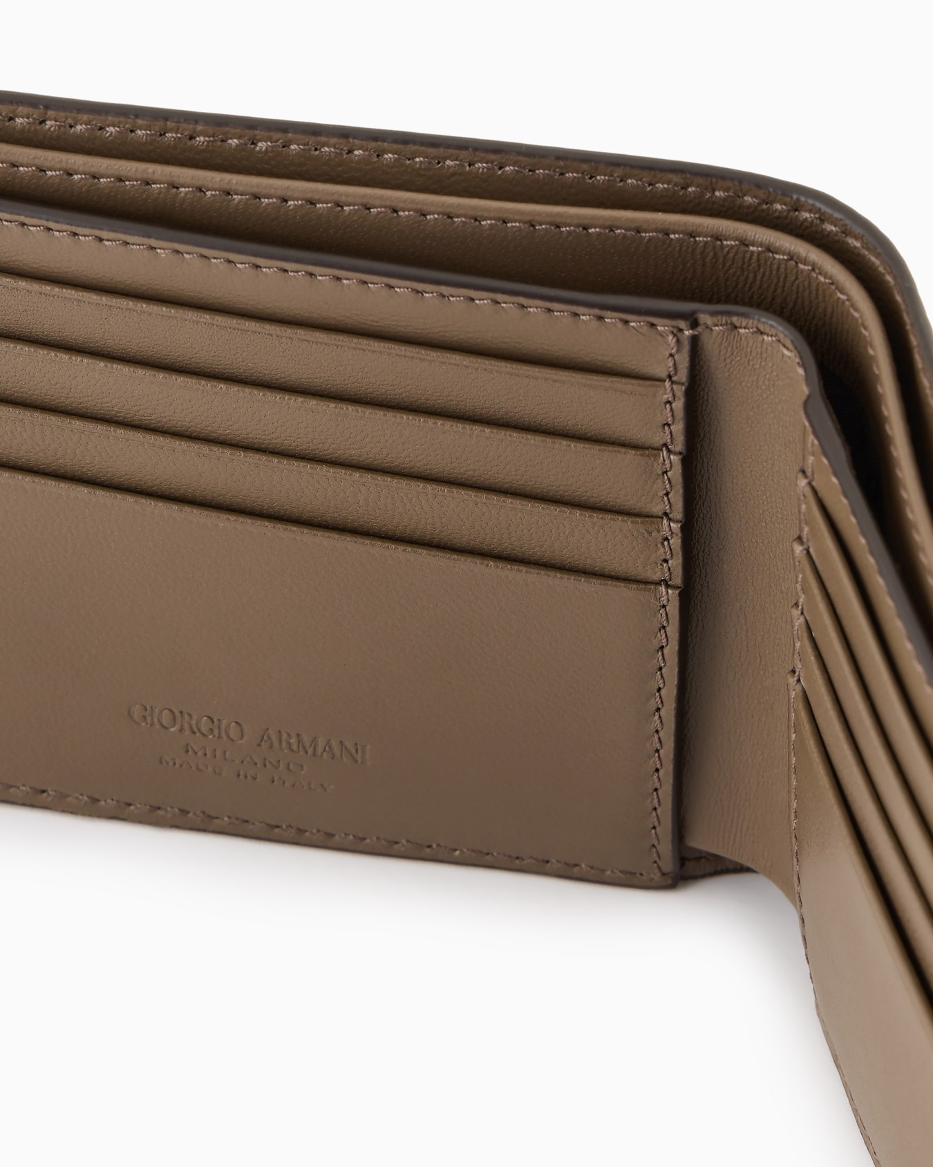 Nappa-leather bifold wallet with embroidered logo Slide 3