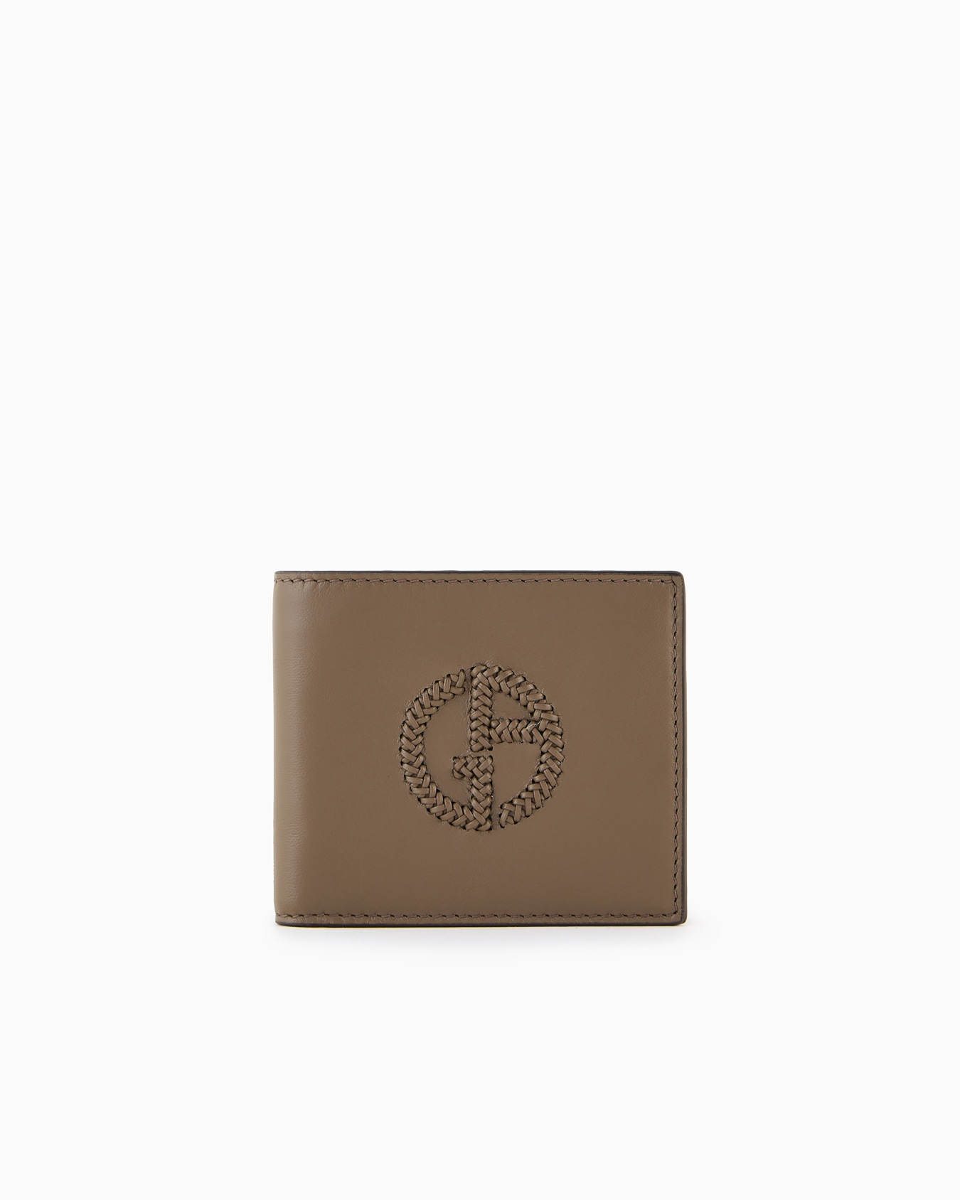 Nappa-leather bifold wallet with embroidered logo Slide 0