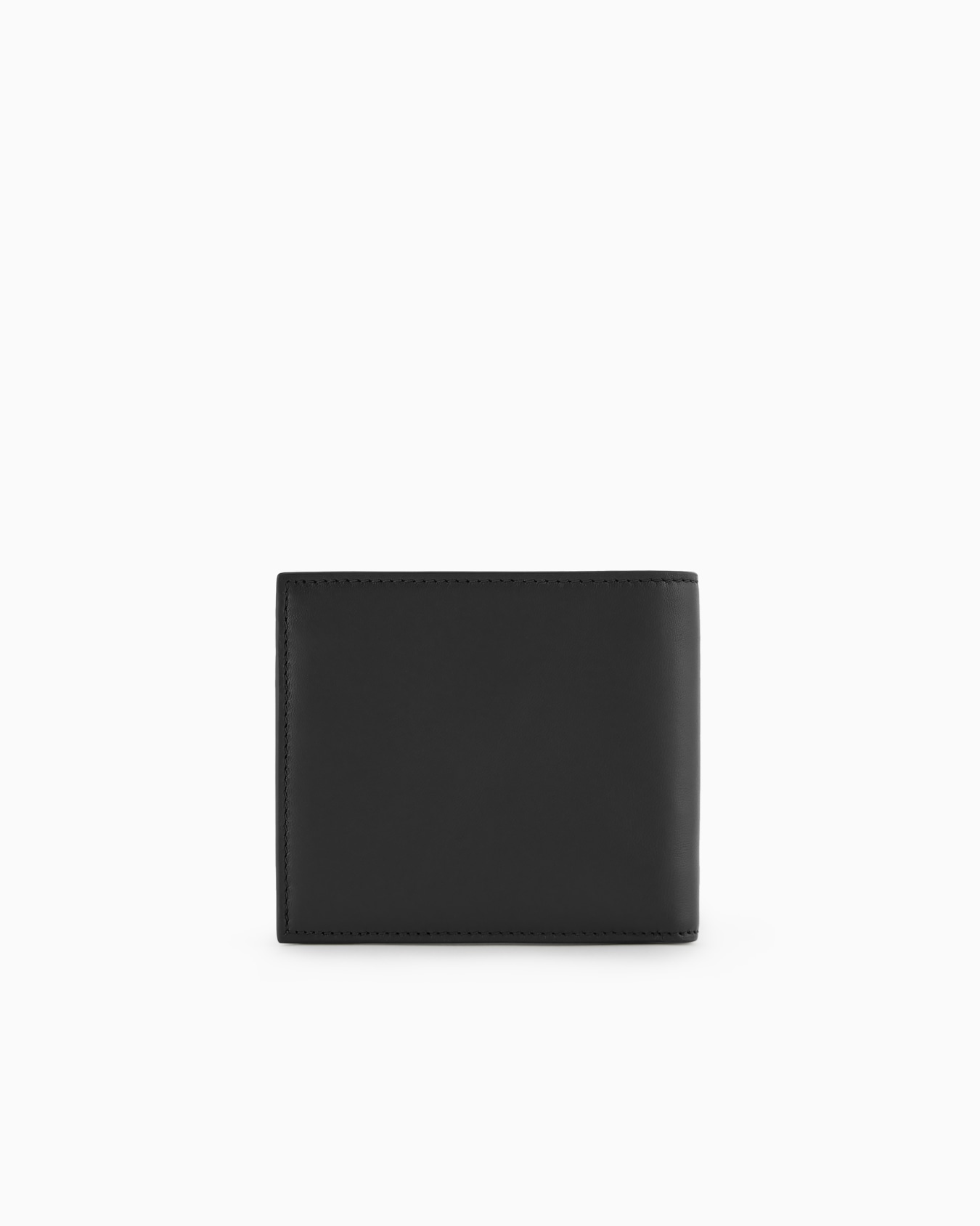 Leather bifold wallet with coin purse with embroidered logo Slide 1
