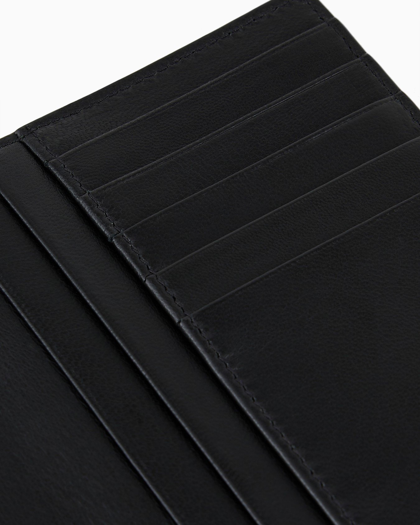 Leather bifold passport holder with embroidered logo Slide 3
