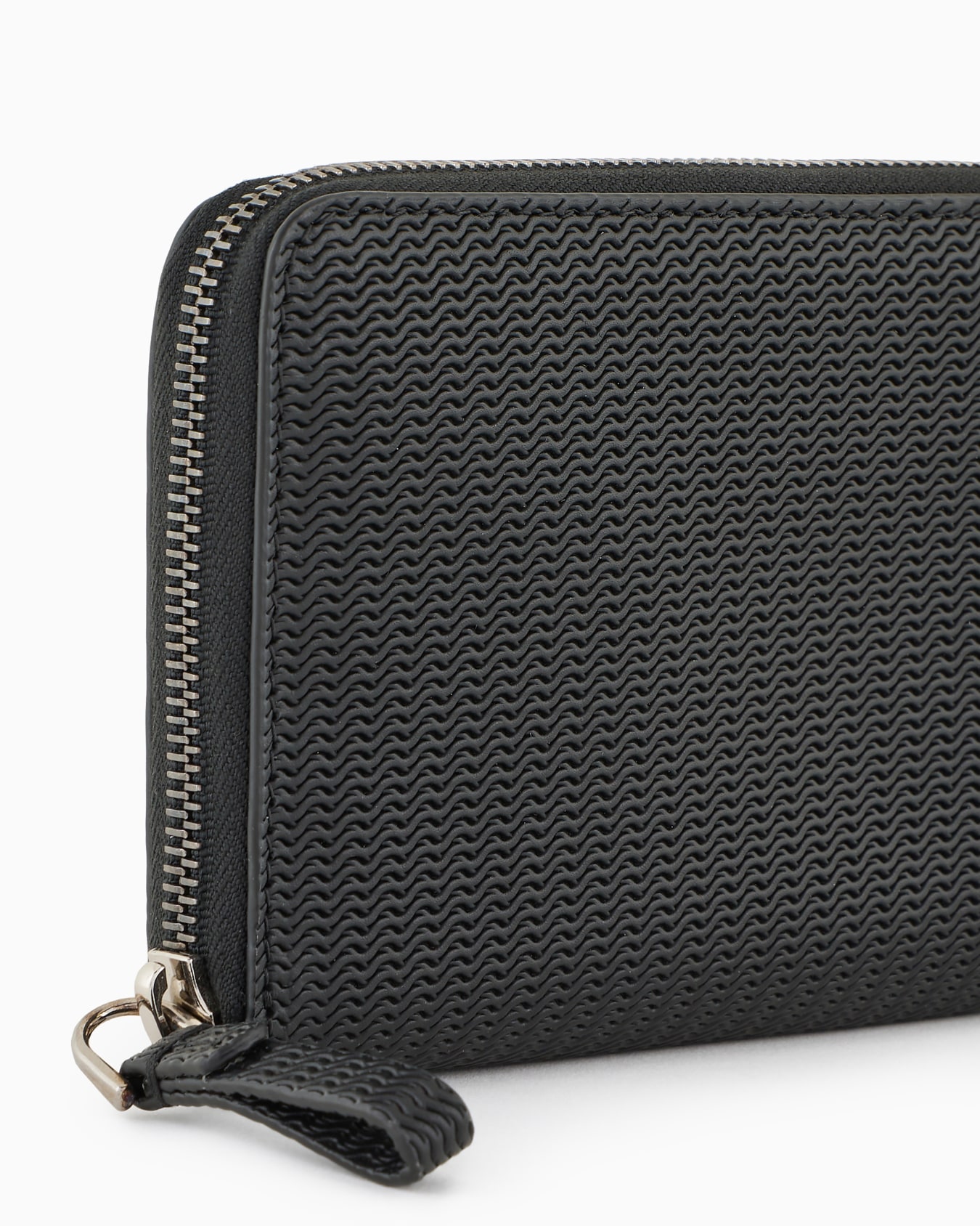 Nappa-leather wraparound zip wallet with embroidered logo Slide 3