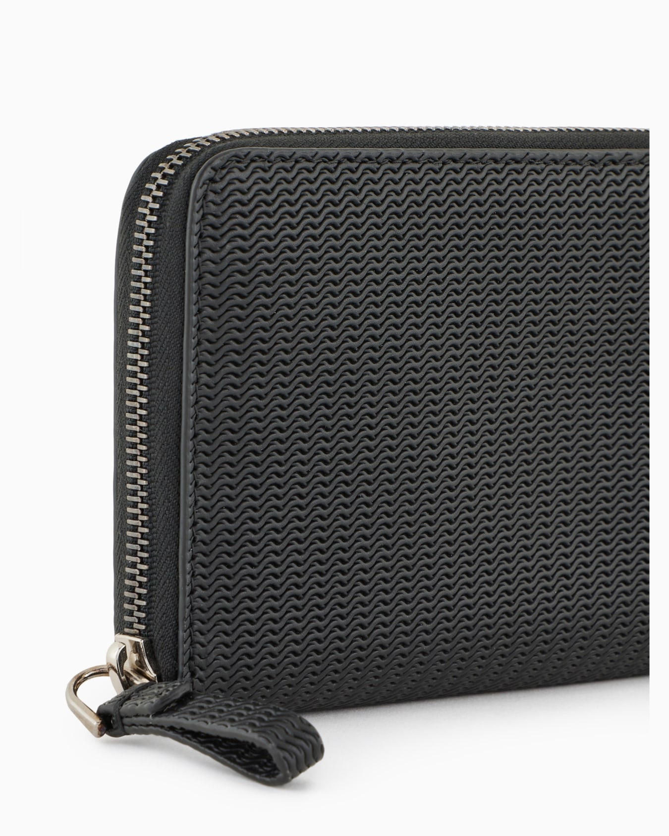 Nappa-leather wraparound zip wallet with embroidered logo Slide 3