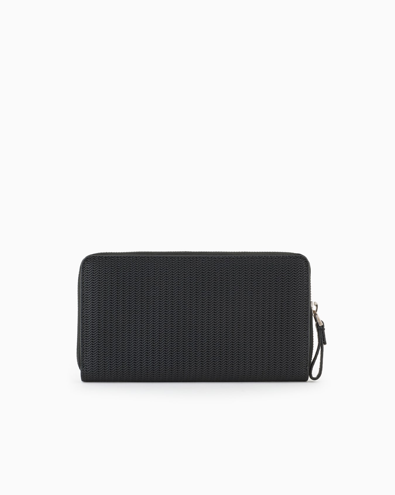 Nappa-leather wraparound zip wallet with embroidered logo Slide 1