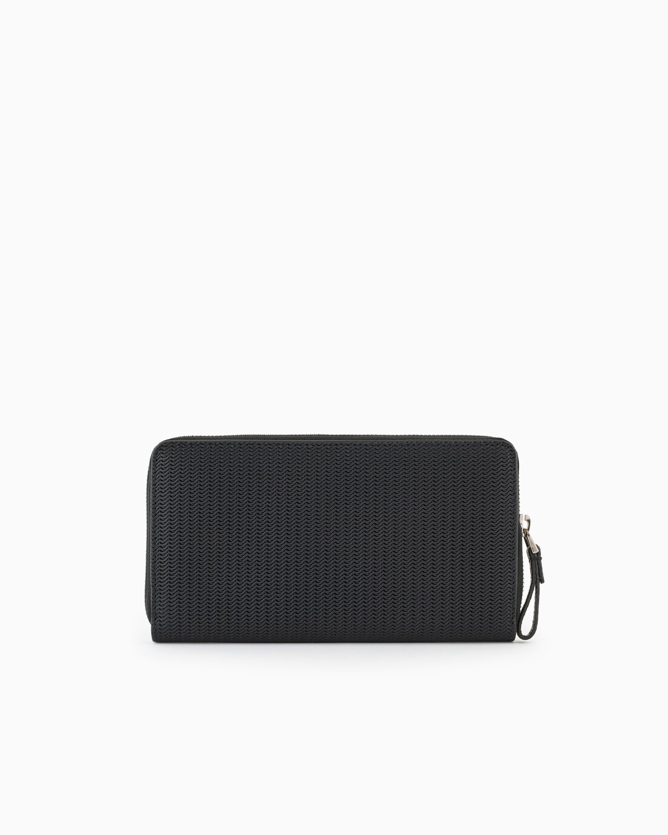 Nappa-leather wraparound zip wallet with embroidered logo Slide 1