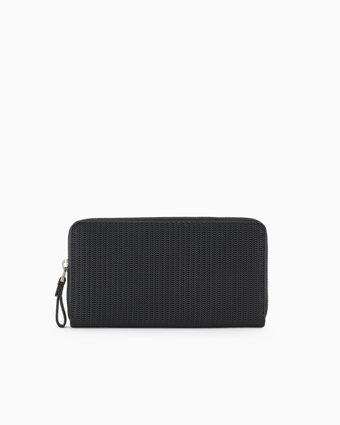 Nappa-leather wraparound zip wallet with embroidered logo Slide 0