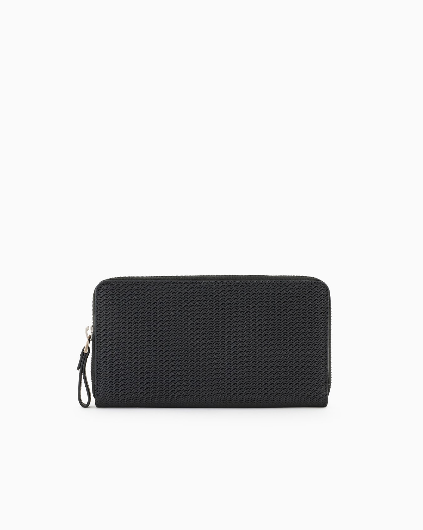 Nappa-leather wraparound zip wallet with embroidered logo Slide 0