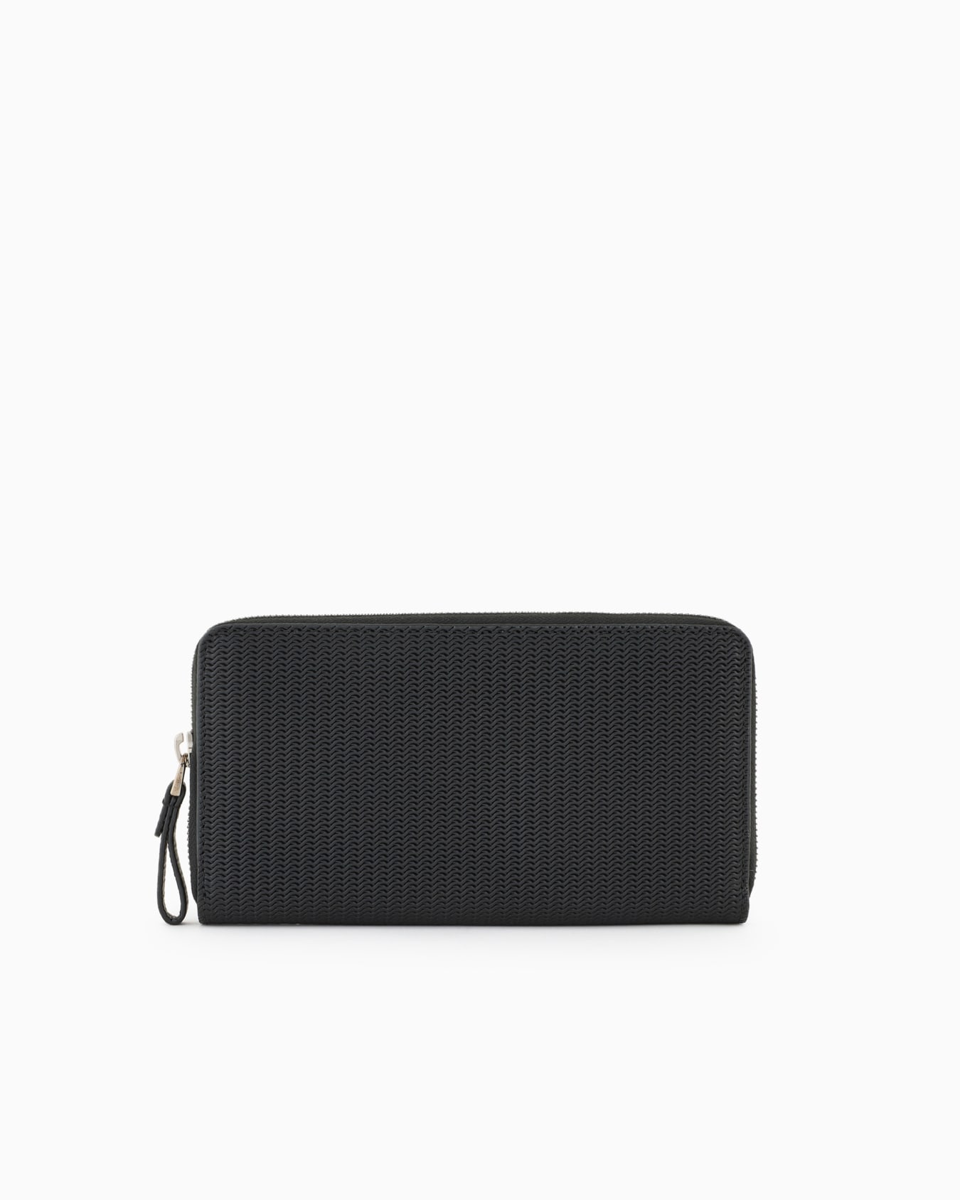 Nappa-leather wraparound zip wallet with embroidered logo Slide 0