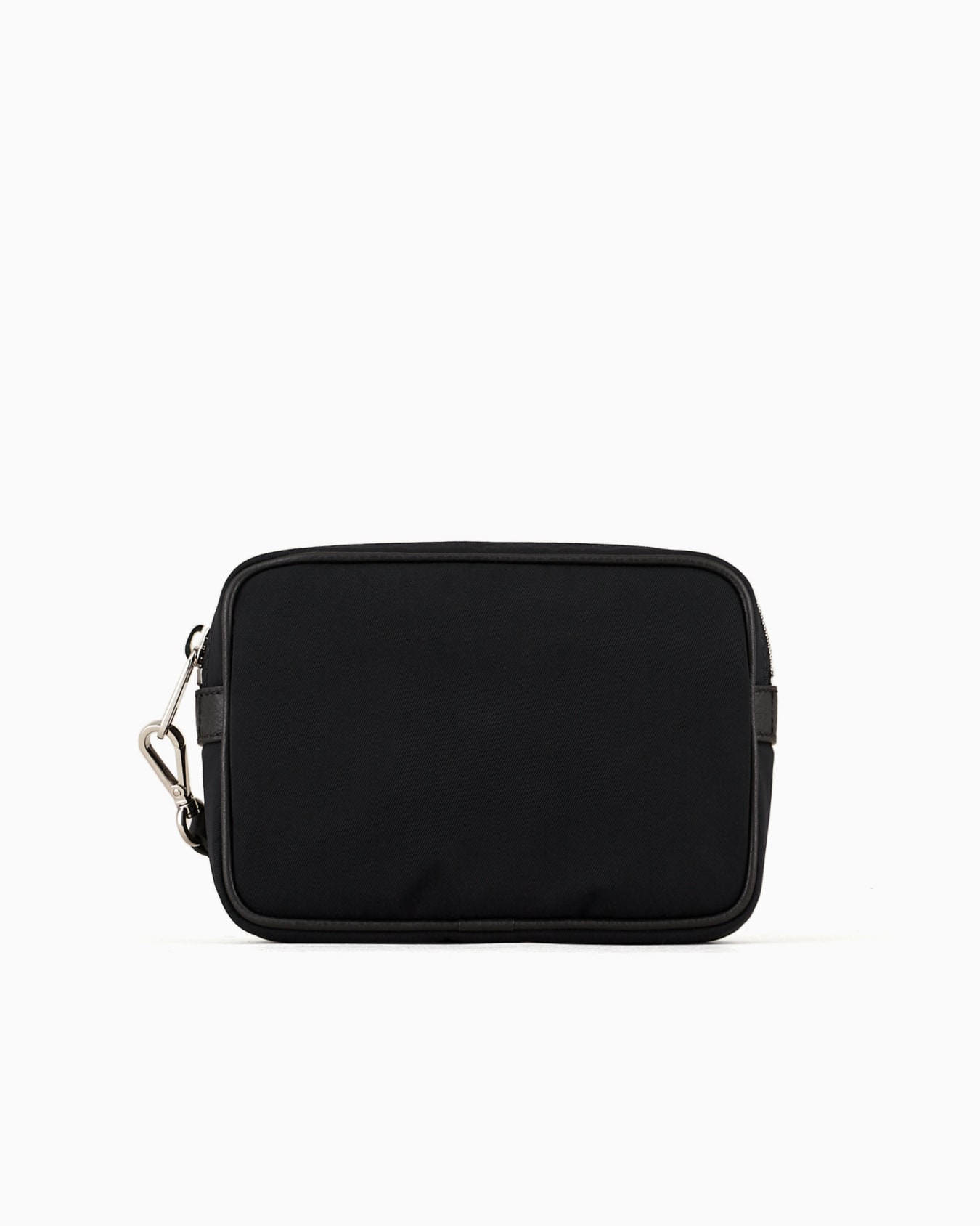 Nylon and pebbled leather pochette Slide 1