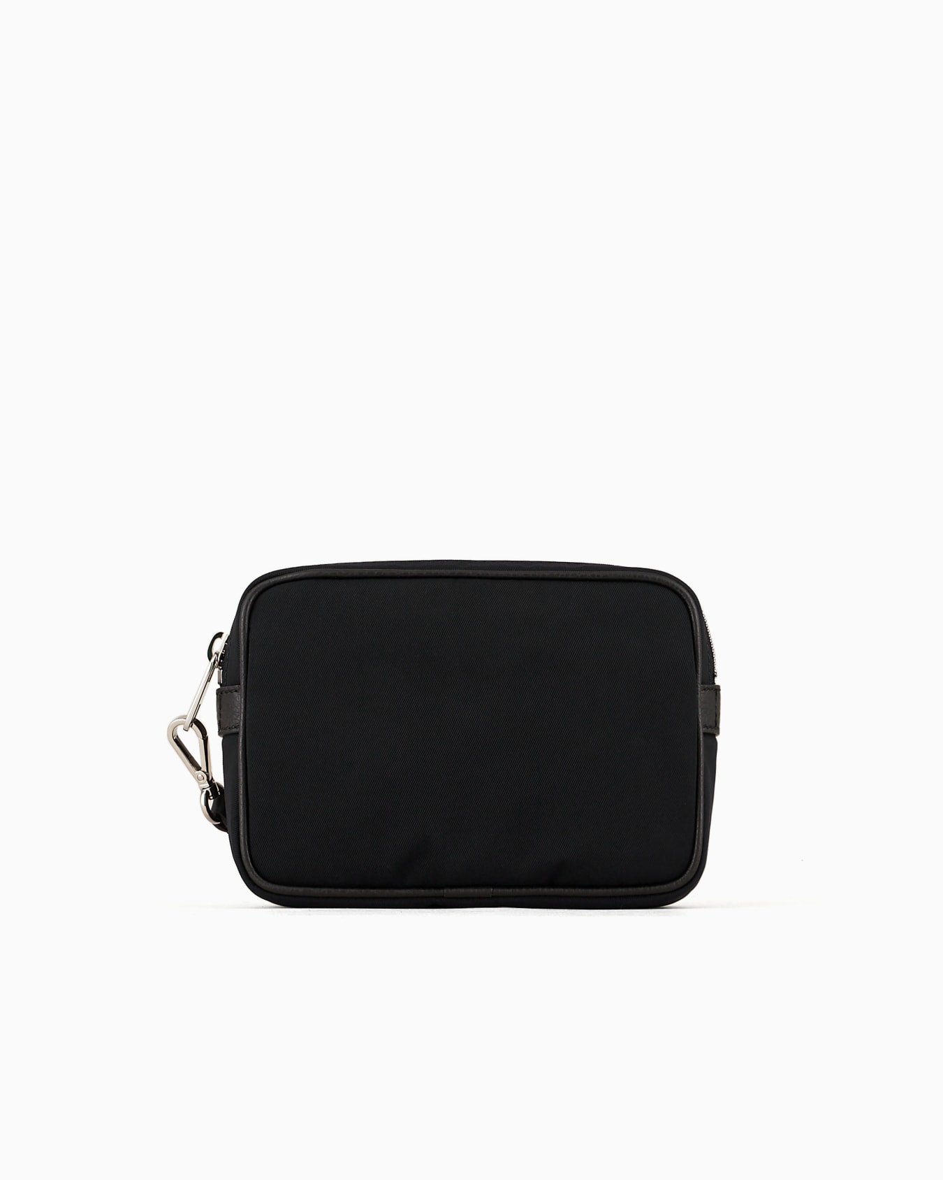 Nylon and pebbled leather pochette Slide 1