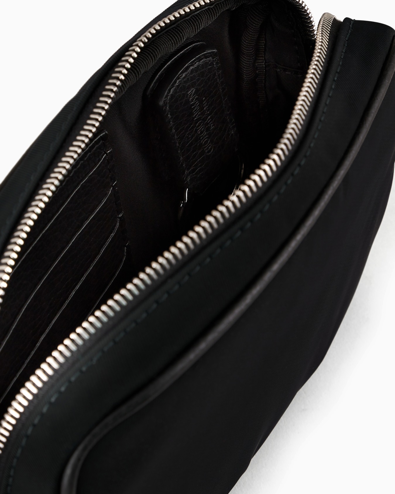 Nylon and pebbled leather pochette Slide 2