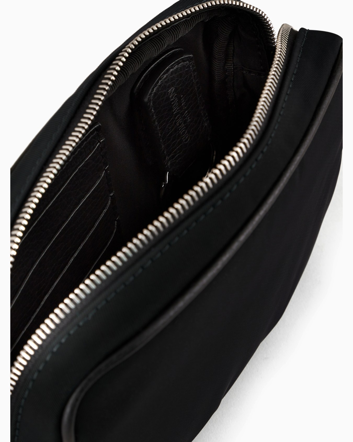 Nylon and pebbled leather pochette Slide 2