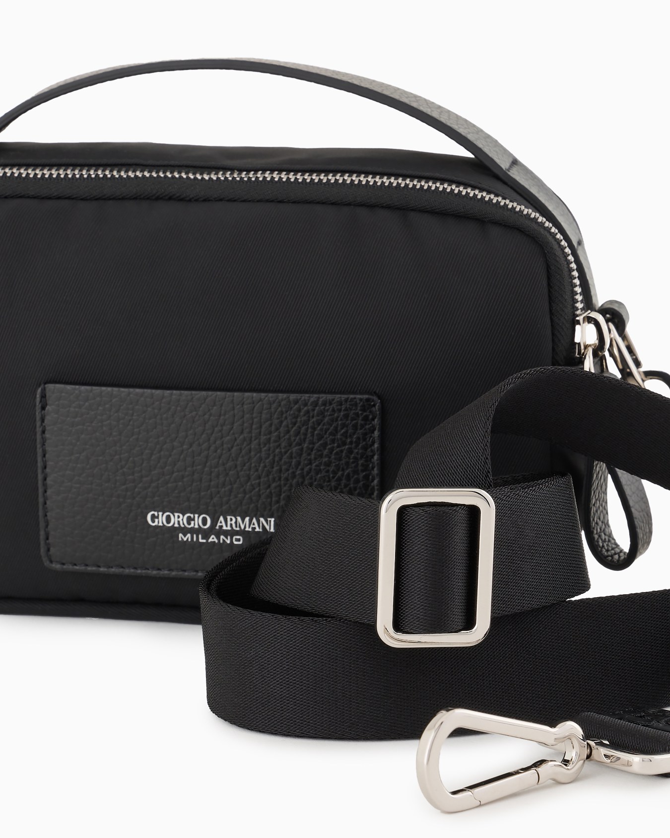 Mini sac porté croisé en nylon et cuir ASV Diapositive 4