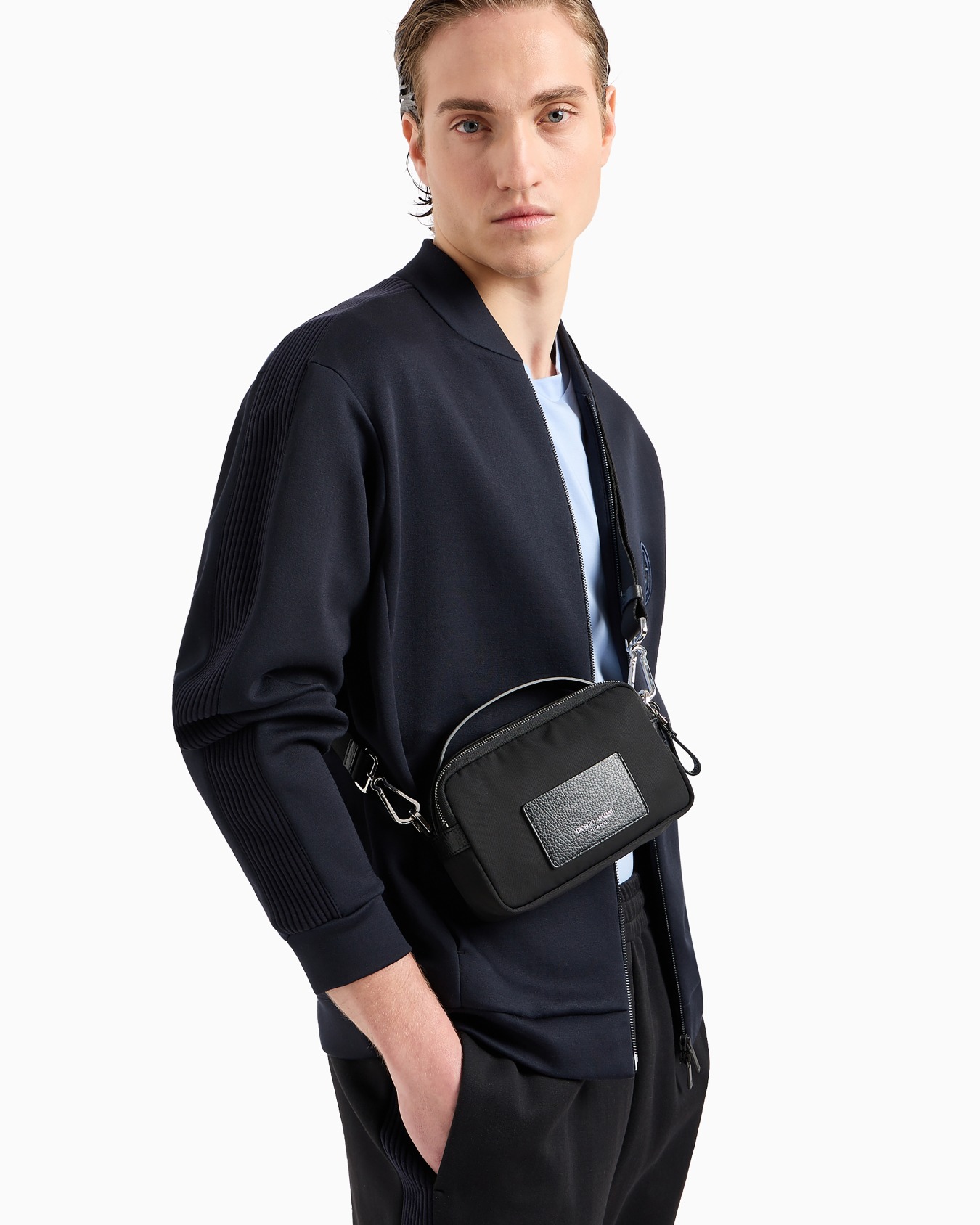 Mini sac porté croisé en nylon et cuir ASV Diapositive 5
