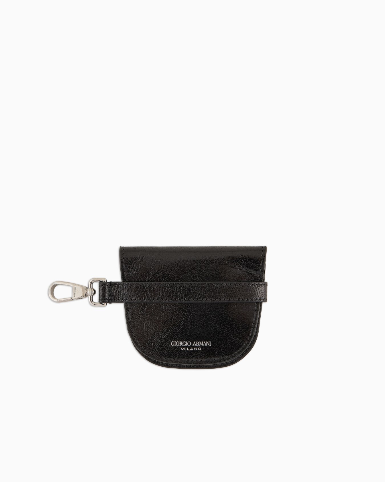 Vintage-effect leather clutch card case Slide 0