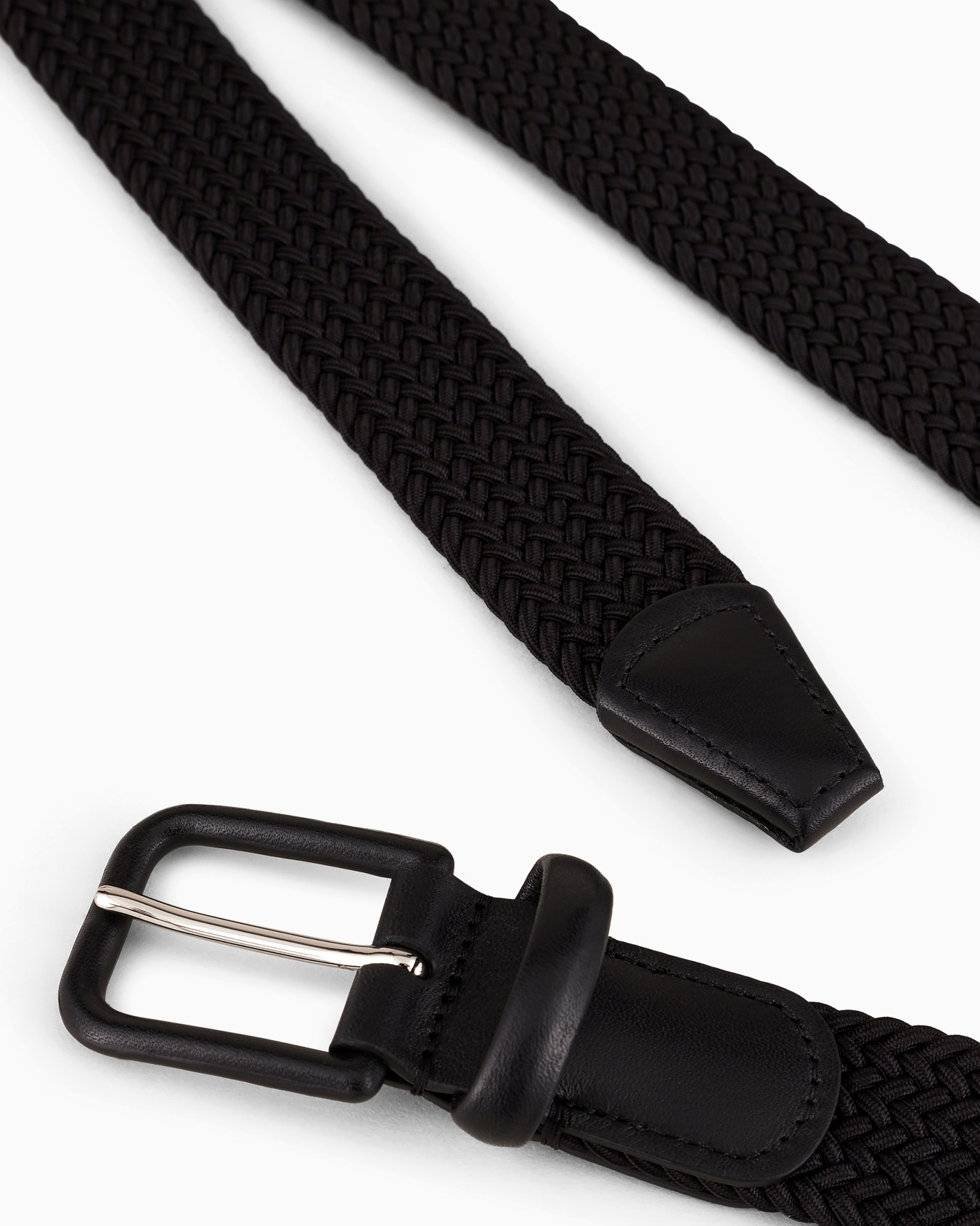 Woven webbing and leather belt Slide 1