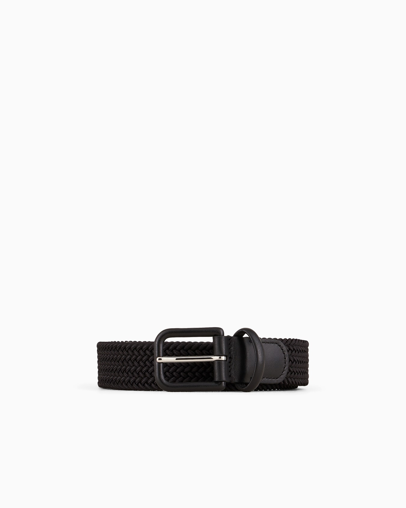 Woven webbing and leather belt Slide 0