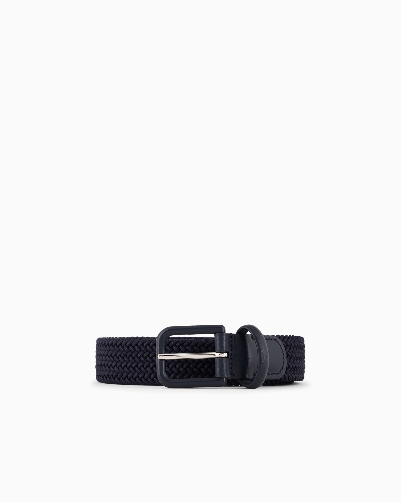 Woven webbing and leather belt Slide 0