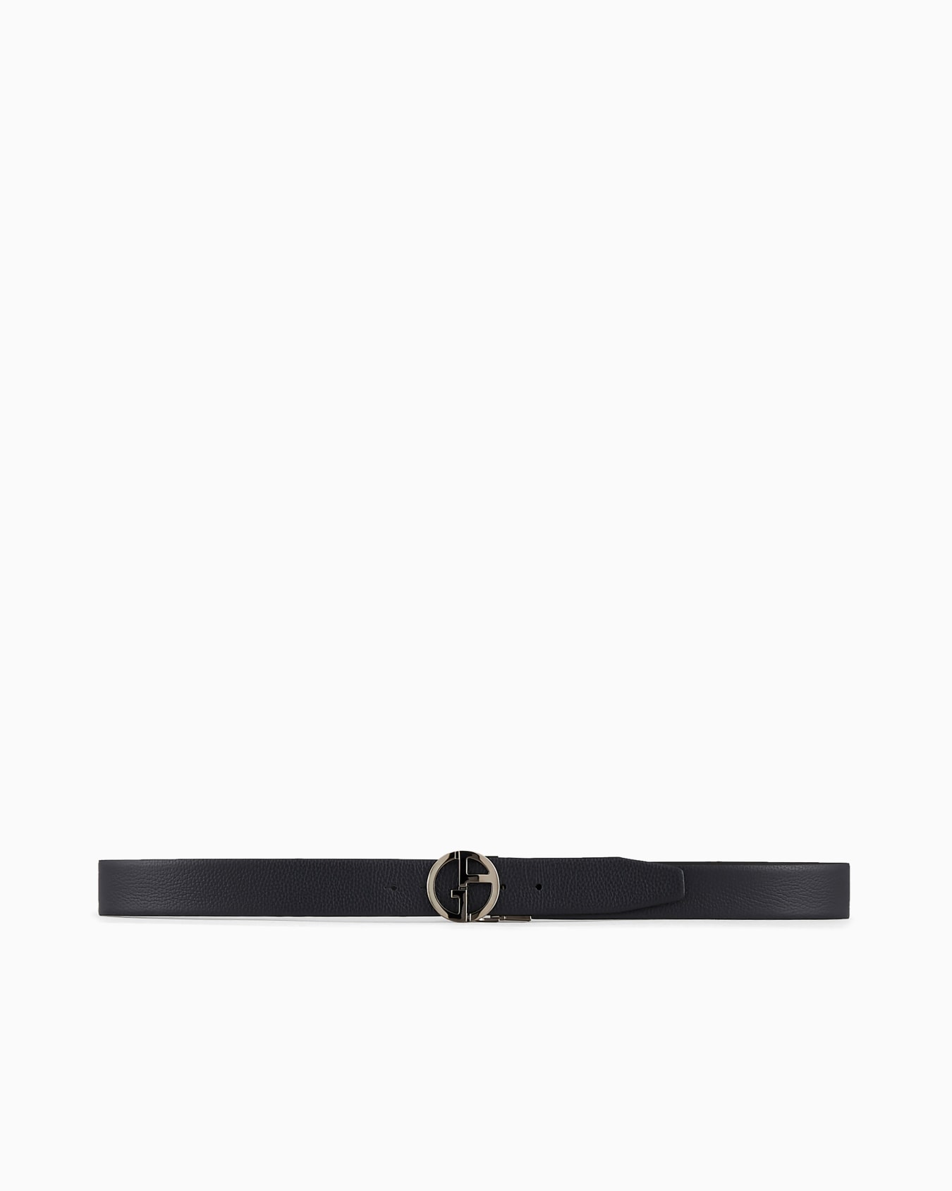 Reversible belt in smooth and pebbled leather Slide 2