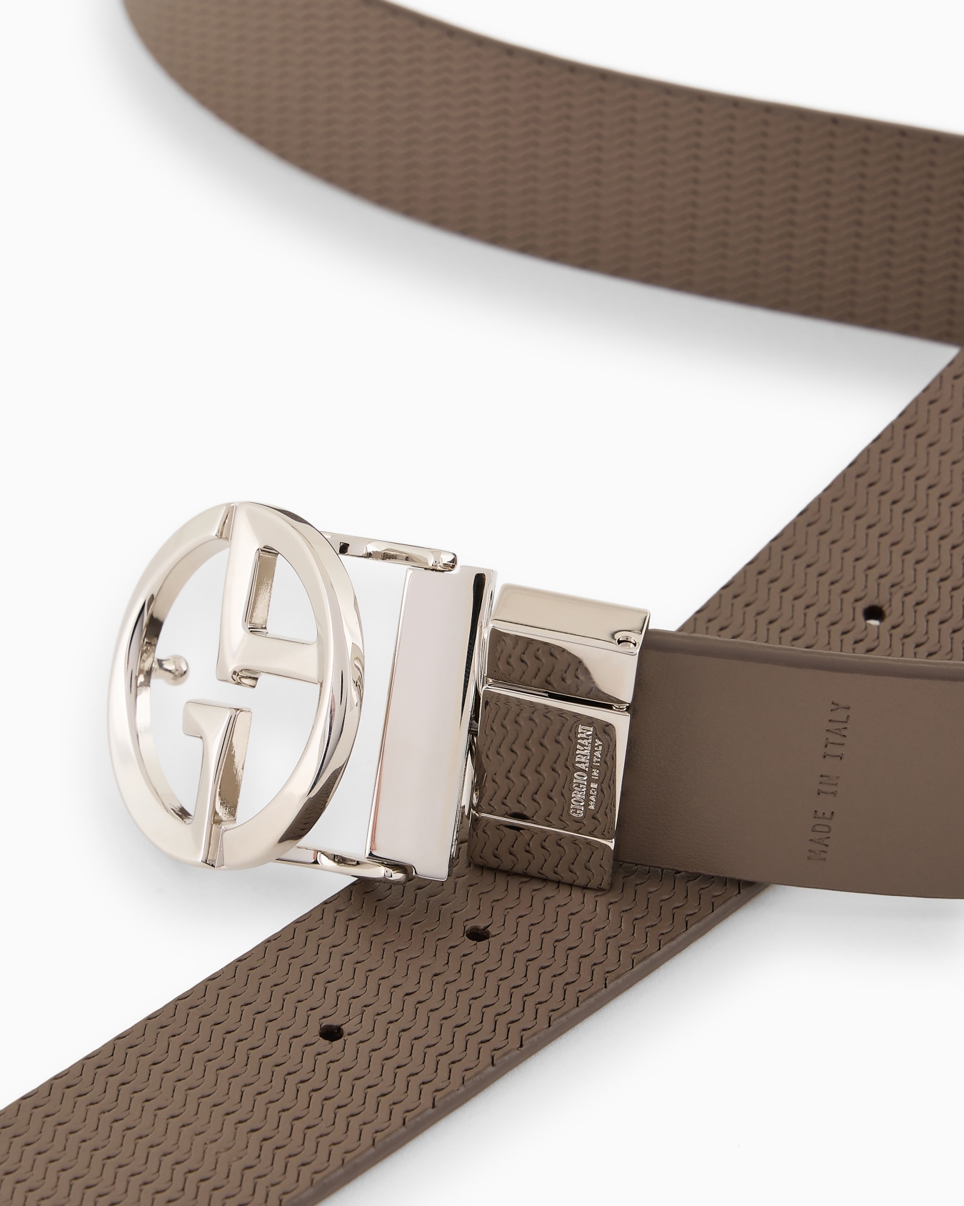 Printed leather belt with logo Slide 1
