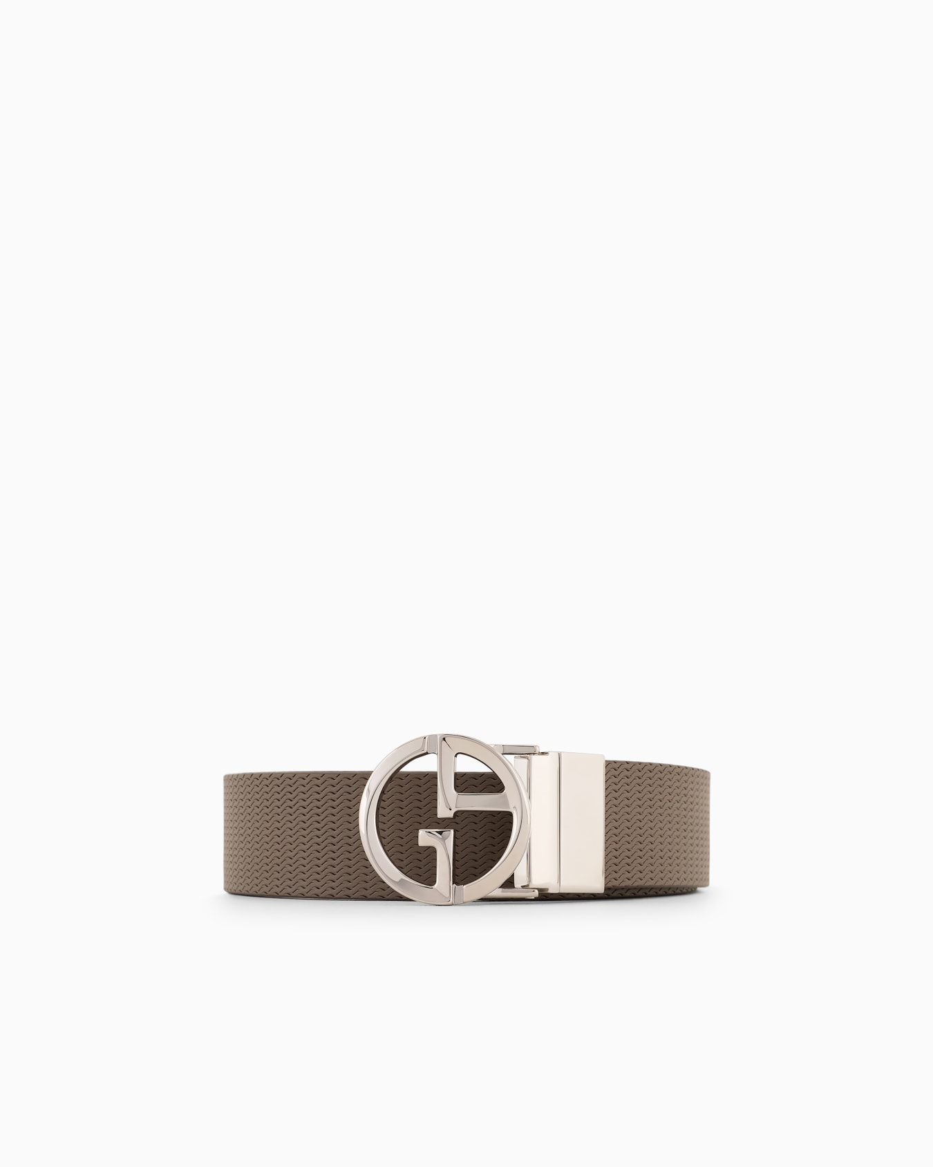 Printed leather belt with logo Slide 0