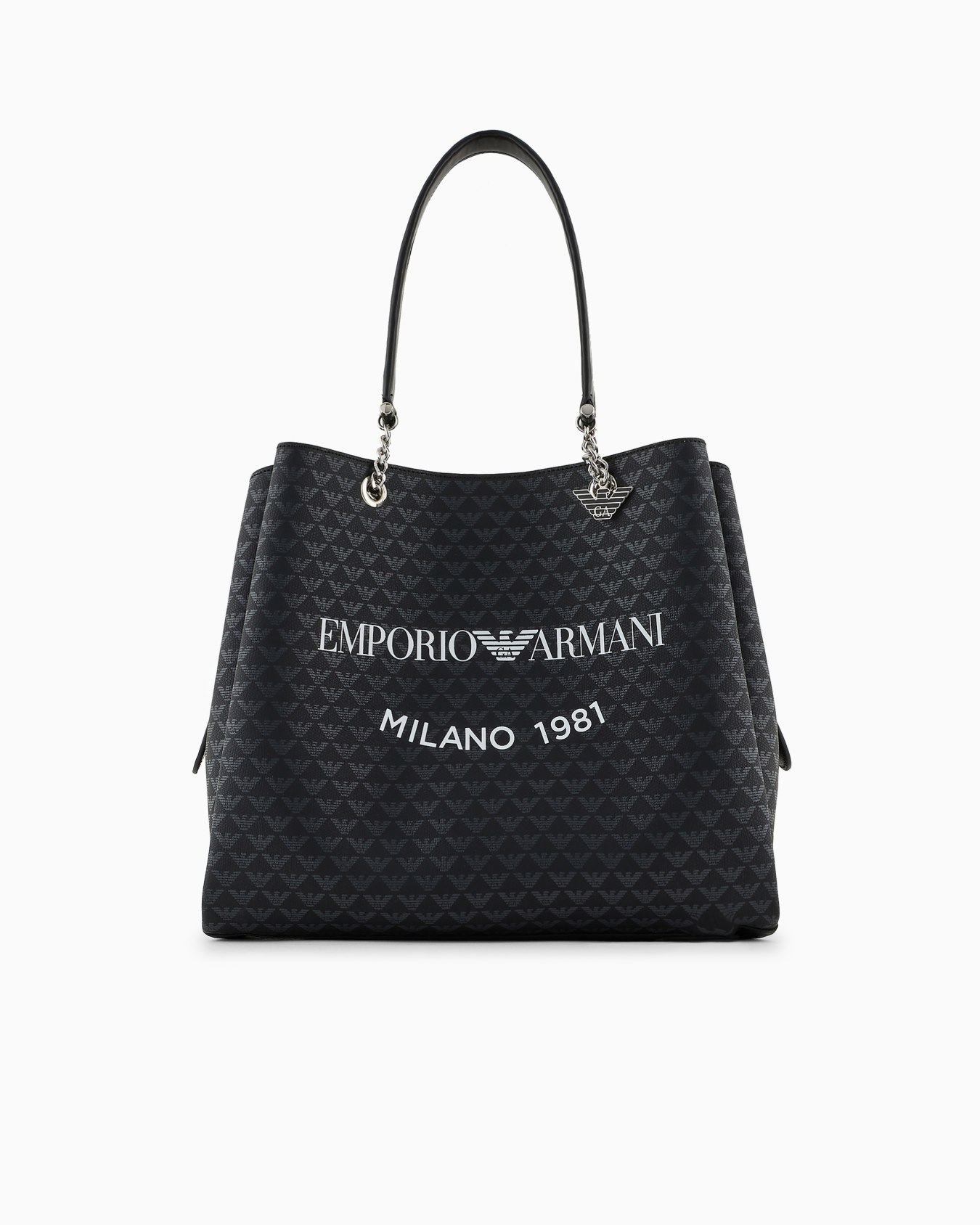 All-over eagle shopper bag with eagle charm Slide 0