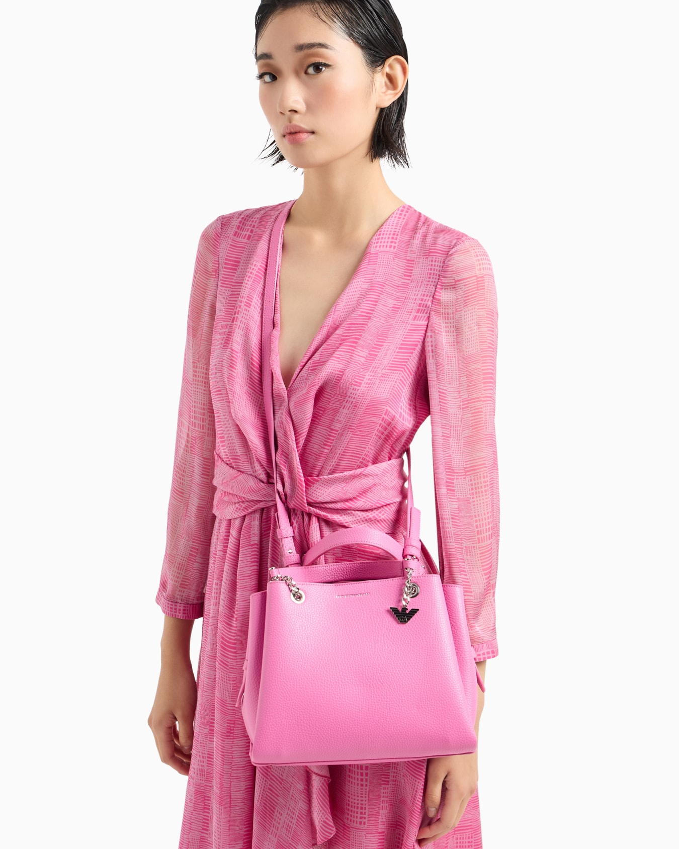 Palmellato leather-effect handbag with eagle charm Slide 6