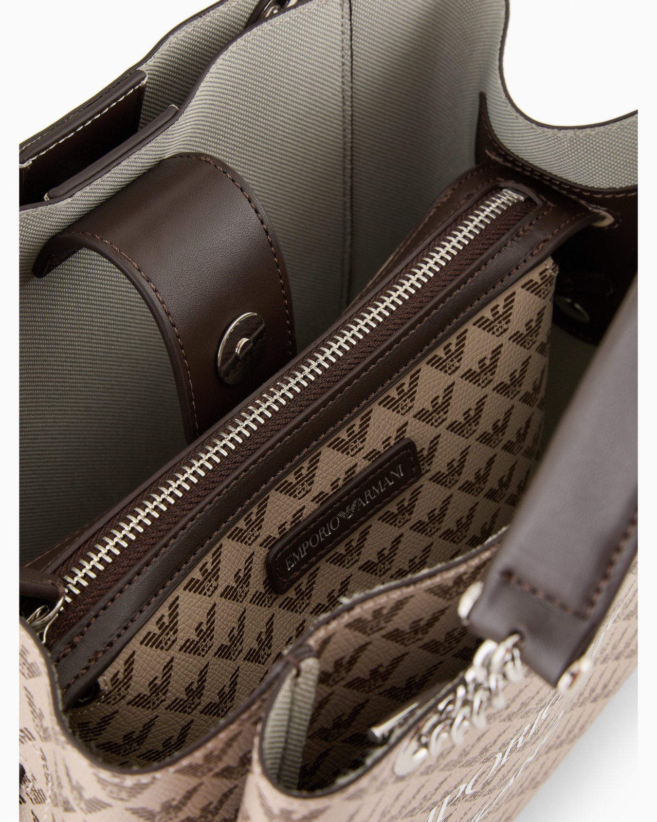 All-over eagle handbag with Milano 1981 logo print Slide 3